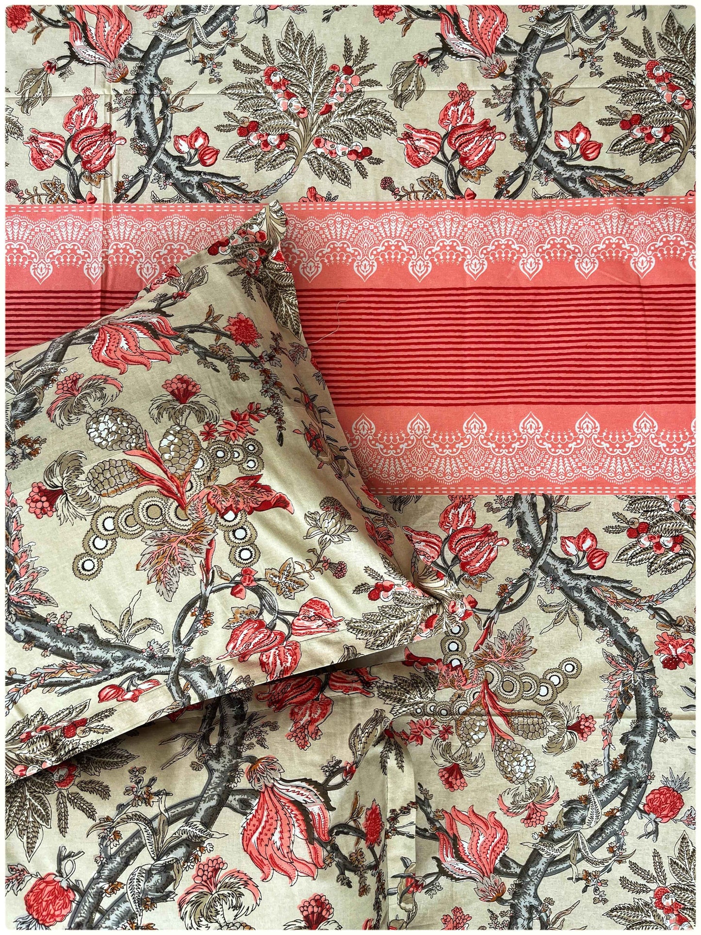 Decaso Florals - Beige & Peach