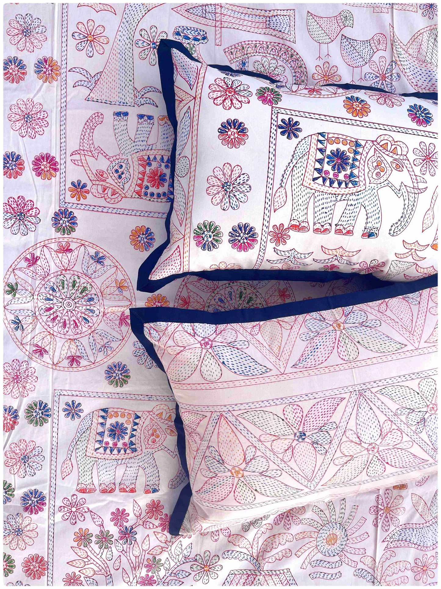 Decaso Embroidery Print - Navy 2