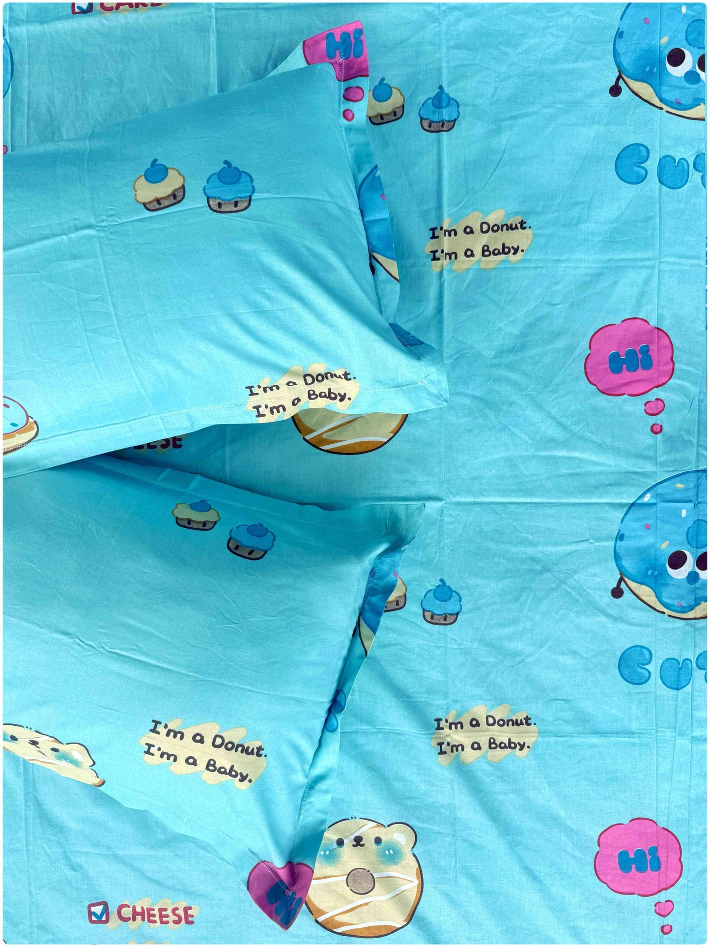 Donut Blue Treat – Kids Fun Treat Bed Sheet 180 TC