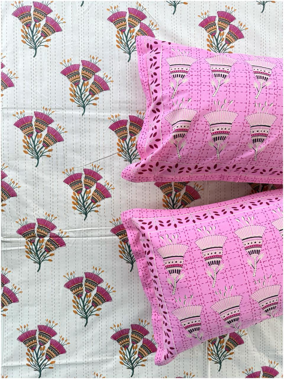 Blush Ethnic Pink – 150 TC Luxe Bed Sheet