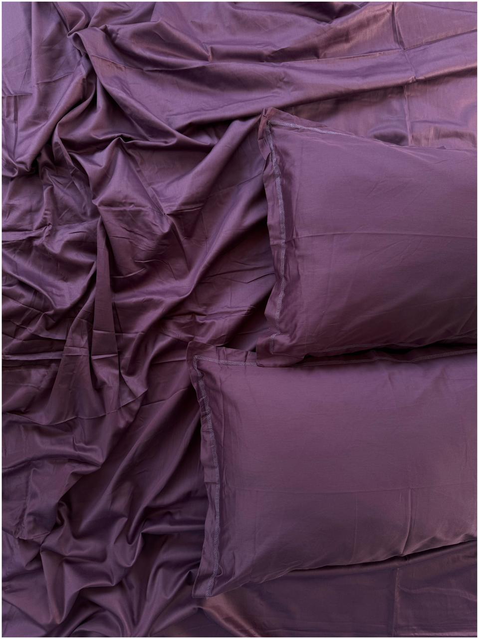 Decaso Solids Bedsheets - Plum