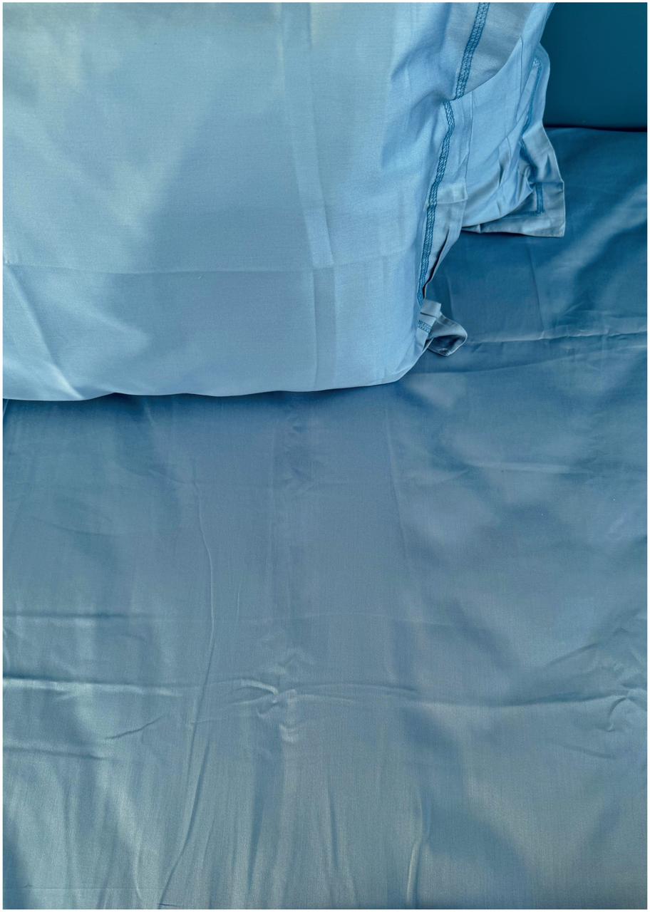 Decaso Solids Bedsheets - Denim Blue