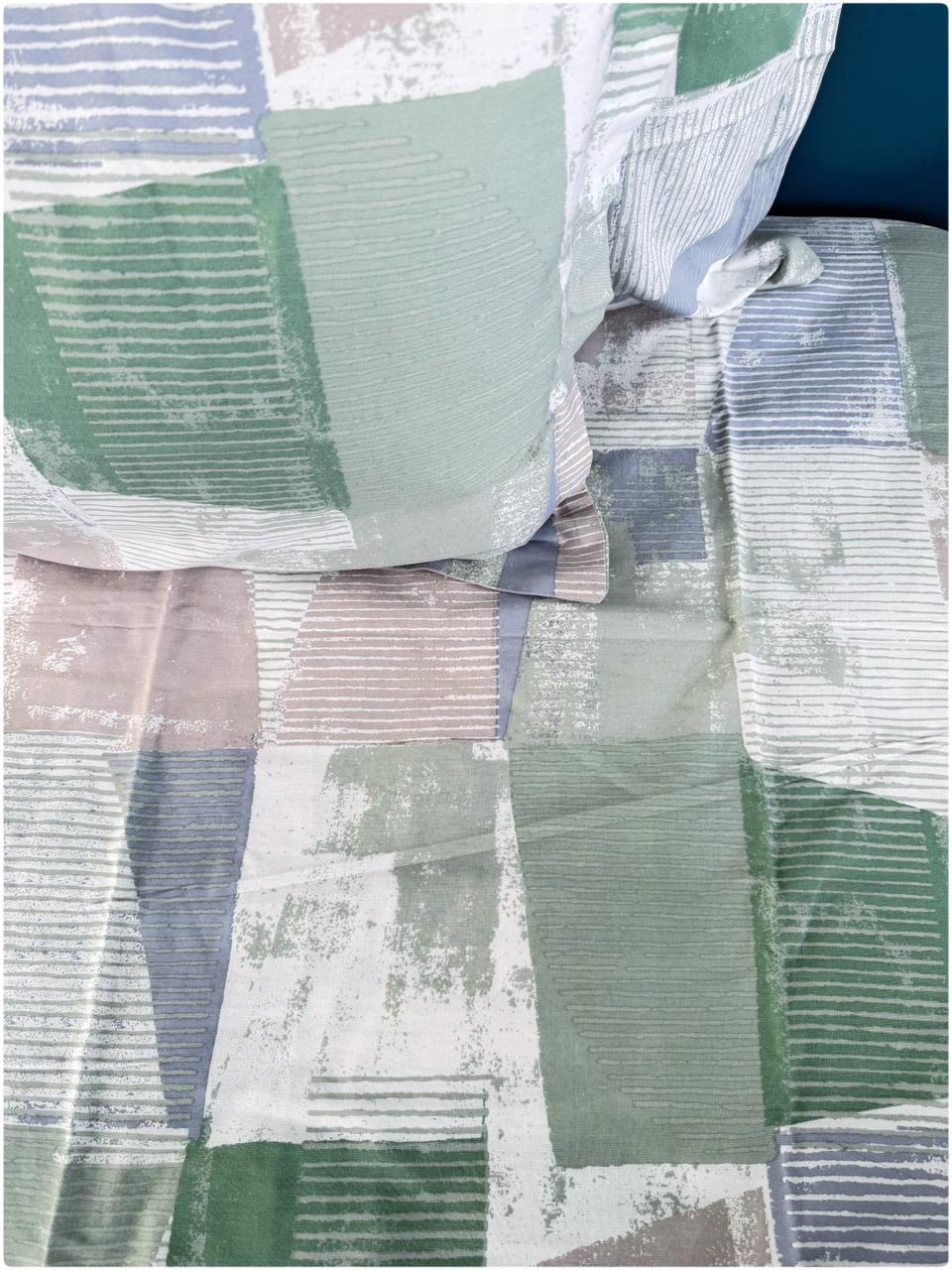 Artistic Brush Sea Green – Premium Bed Sheet Set 300 TC