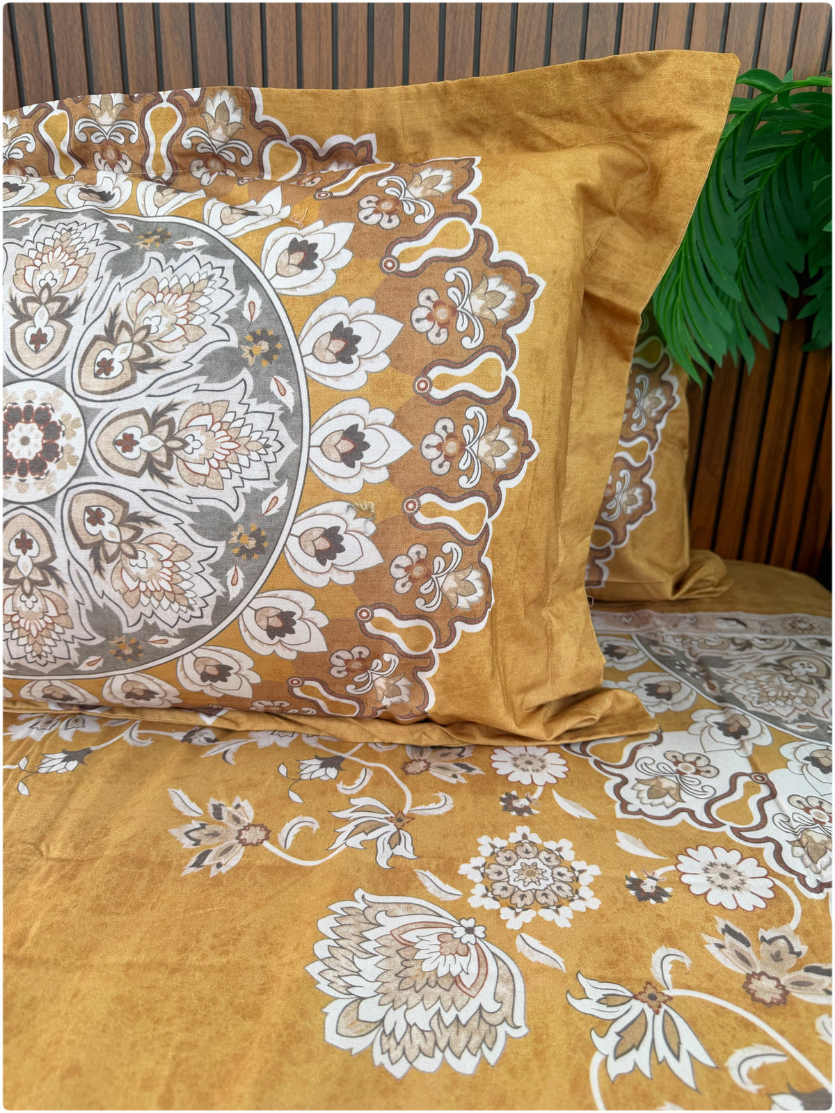 Mustard Ethnic Bedsheet