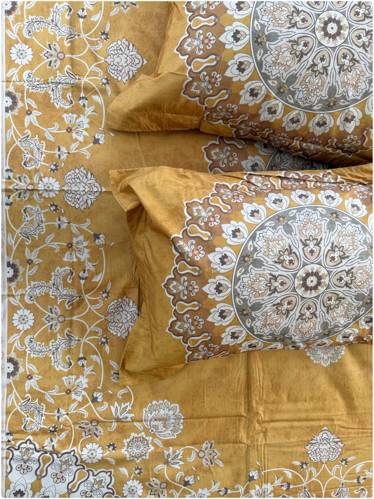 Mustard Ethnic Bedsheet