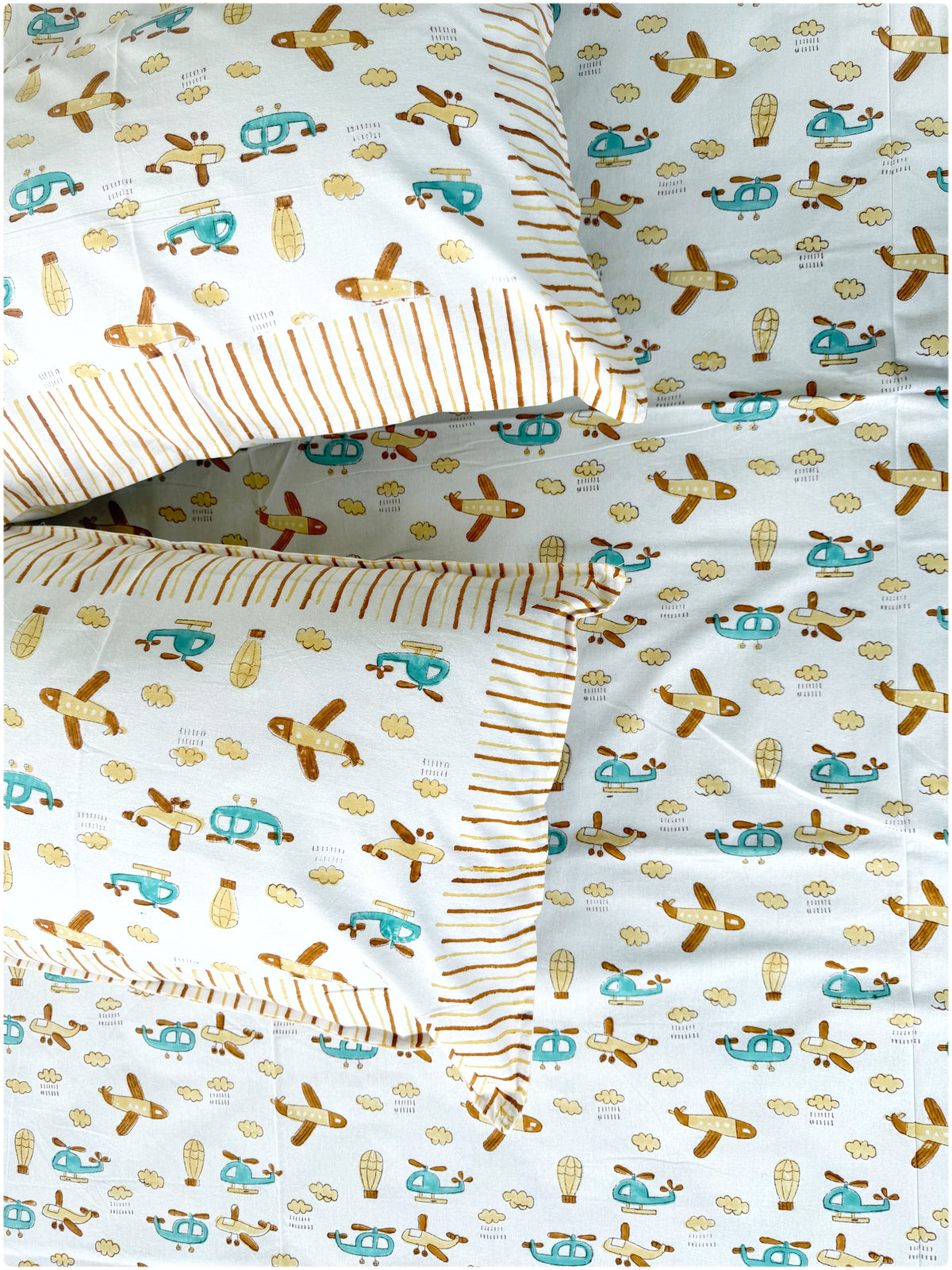 Aeroplanes OG Handblock Kiddoze Bedsheet