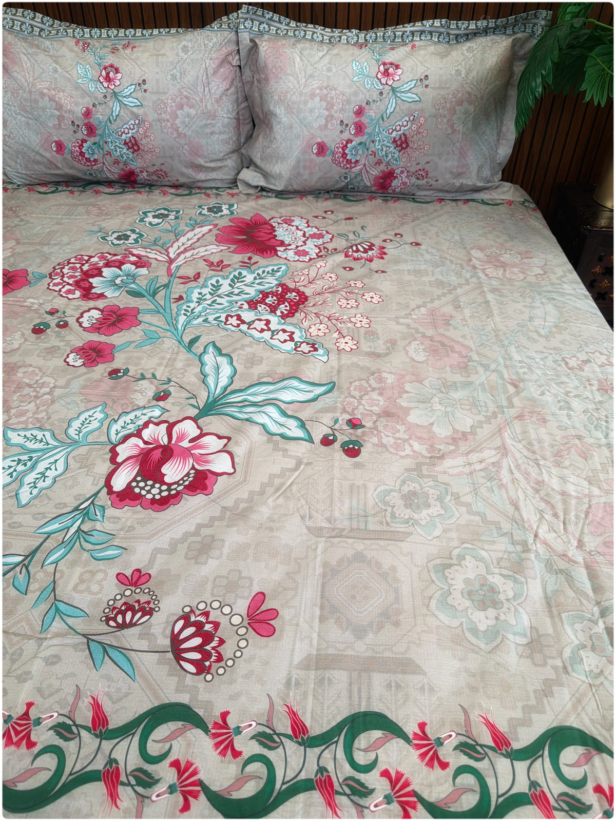 Sandstone Floral Super King Bedsheet