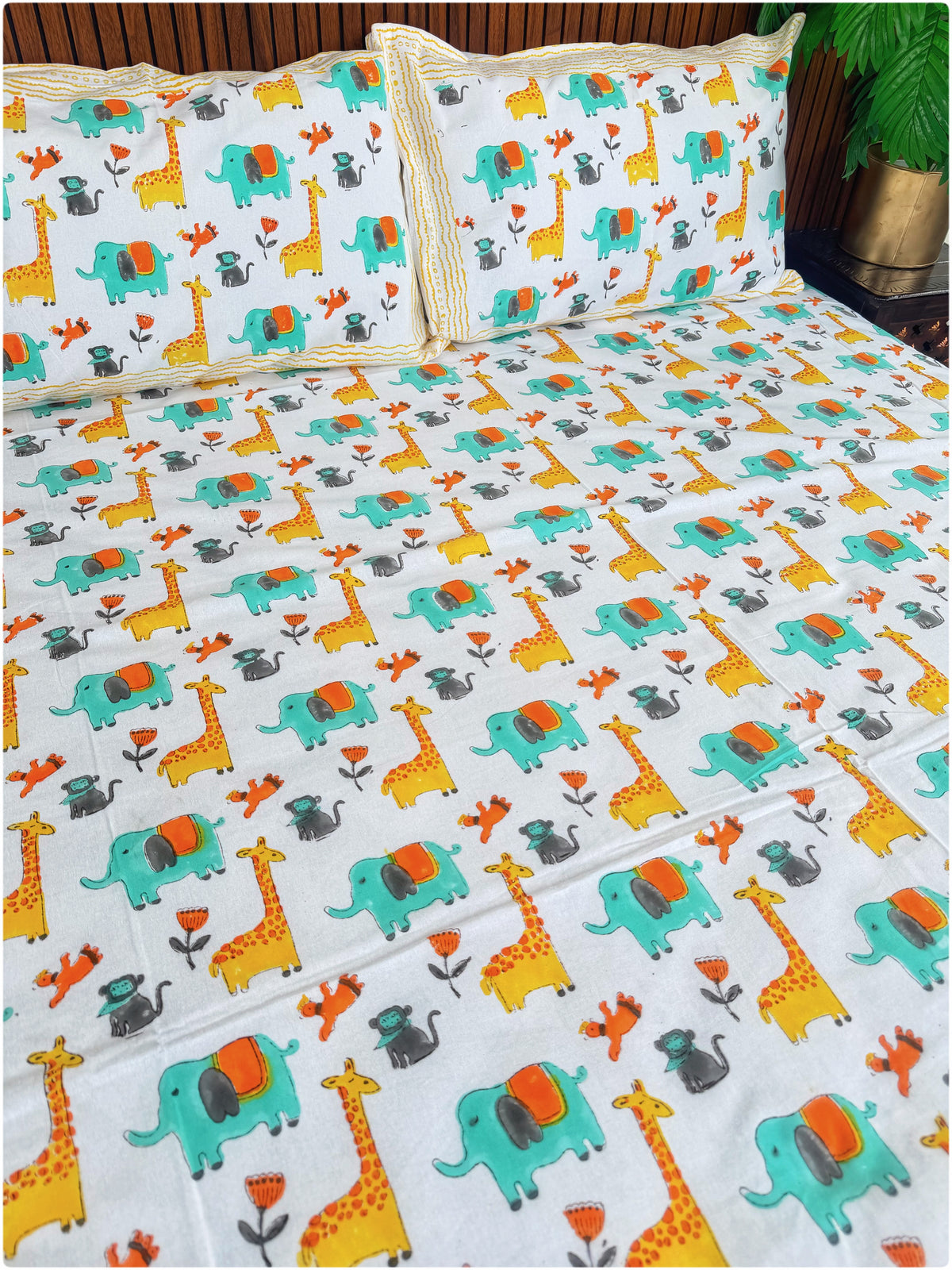 Zoo OG Handblock Kiddoze Bedsheet