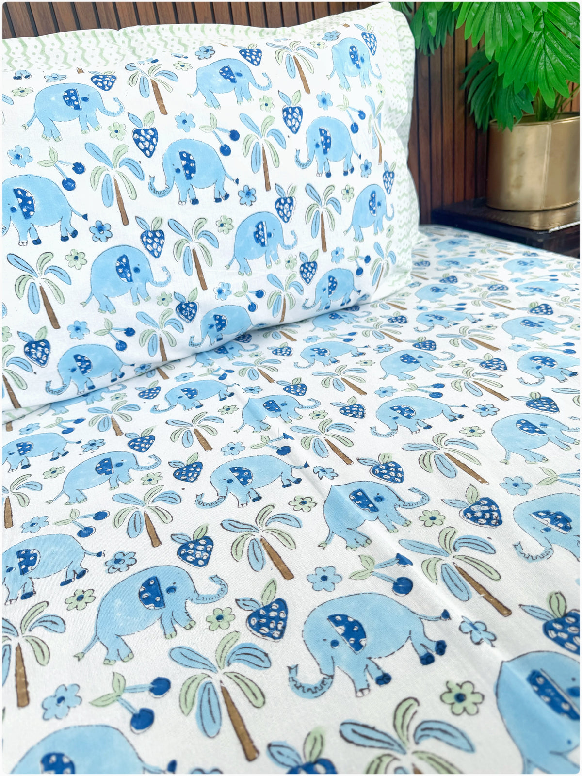Elephant OG Handblock Kiddoze Bedsheet