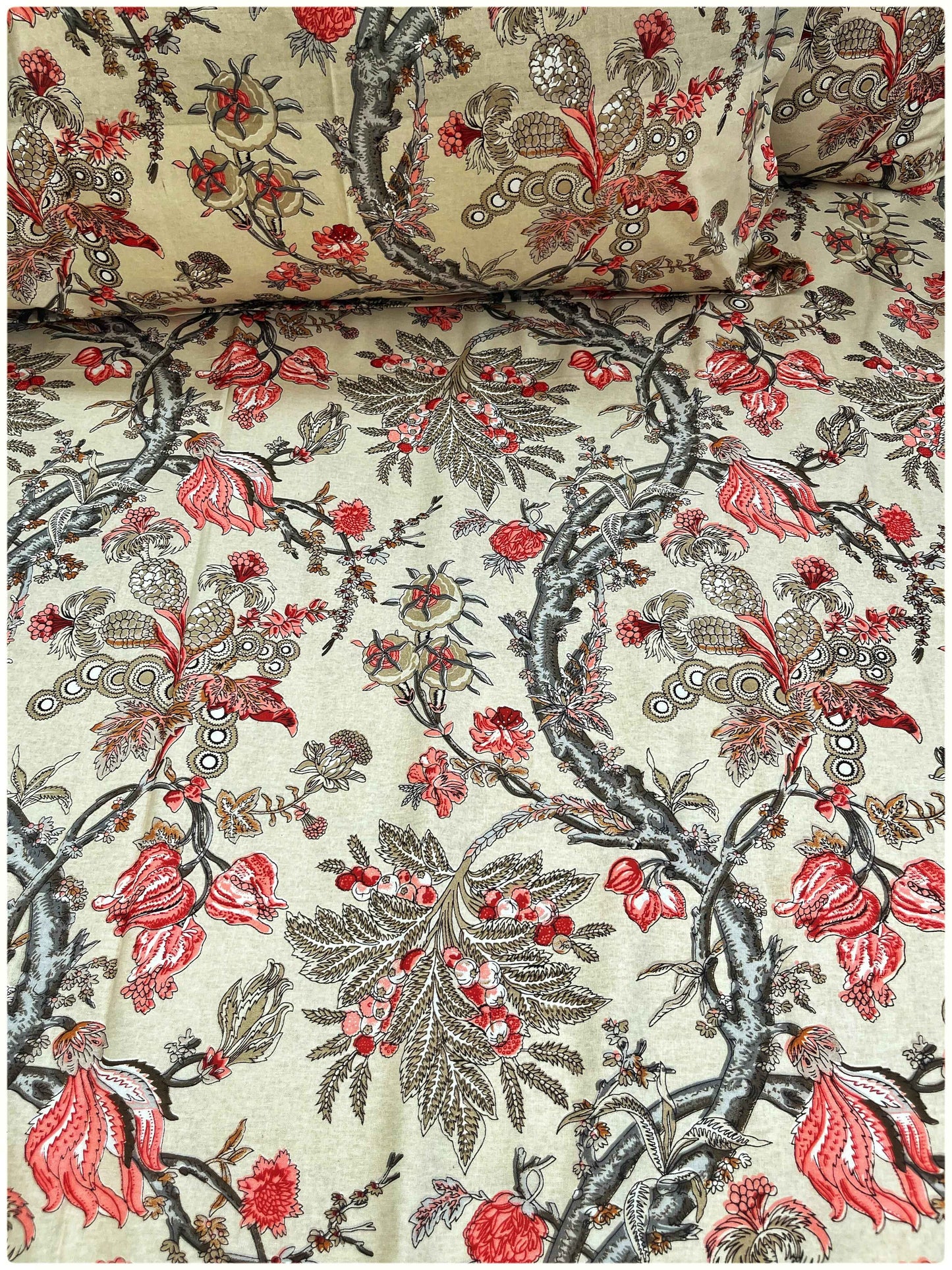 Decaso Florals - Beige & Peach