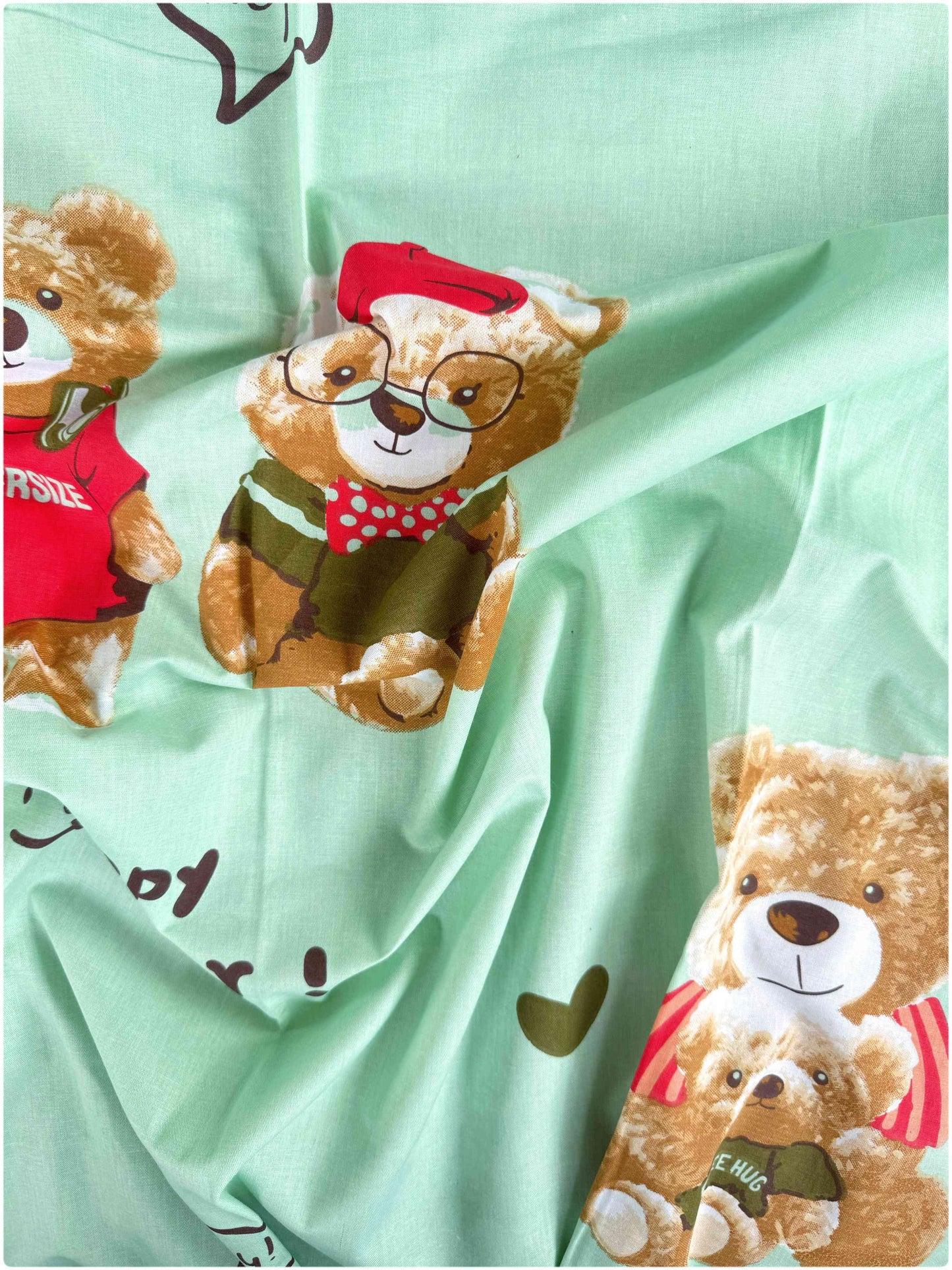 Teddy Green Play – Kids Playtime Bed Sheet Set 180 TC