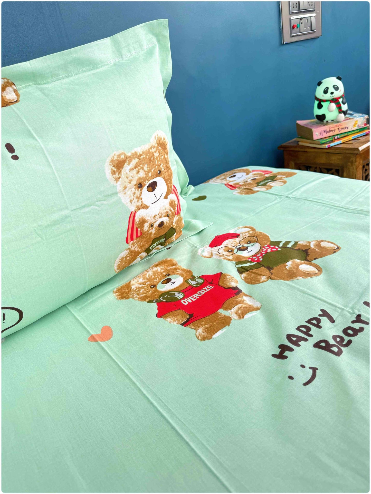 Teddy Green Play – Kids Playtime Bed Sheet Set 180 TC
