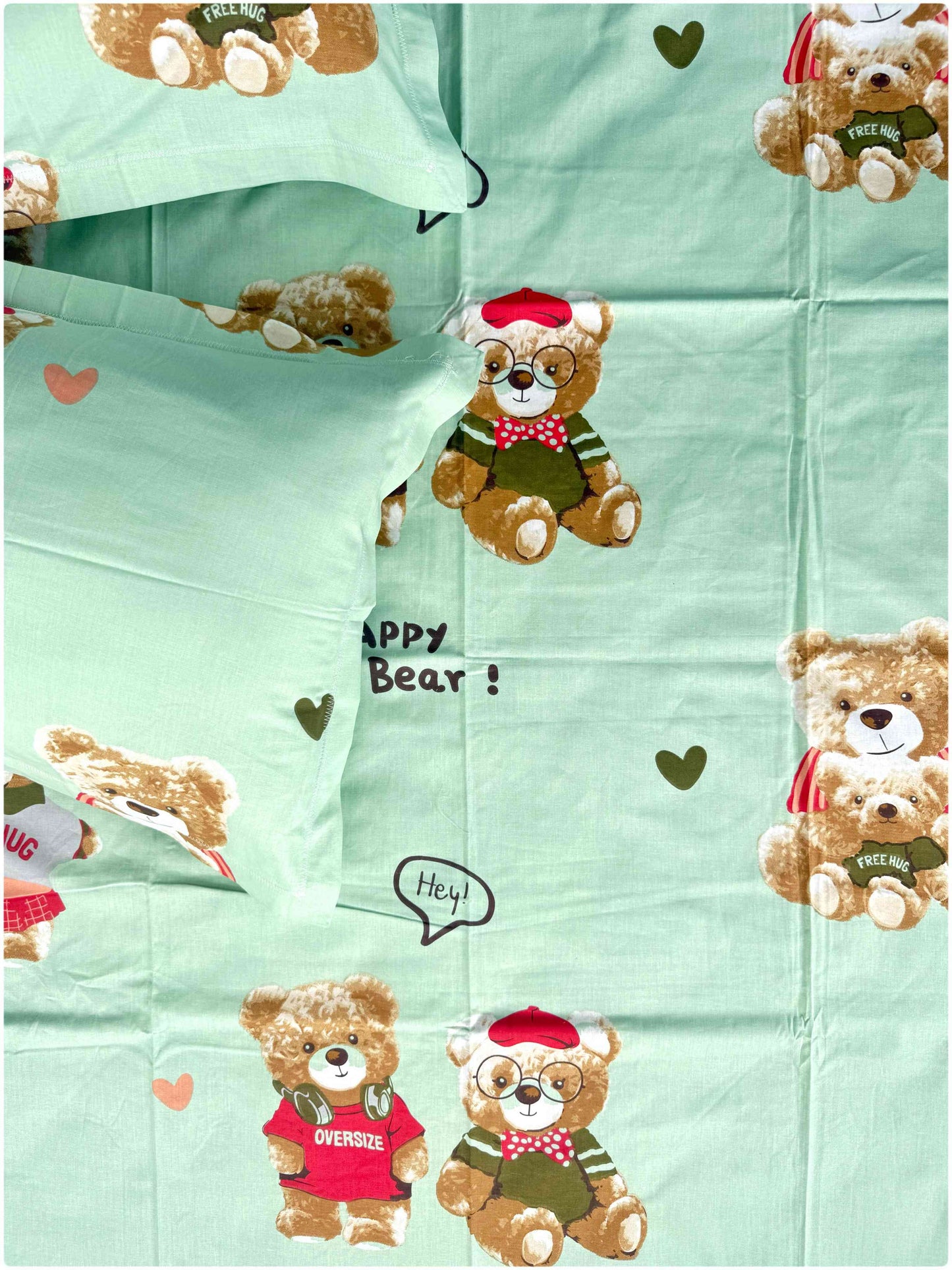 Teddy Green Play – Kids Playtime Bed Sheet Set 180 TC