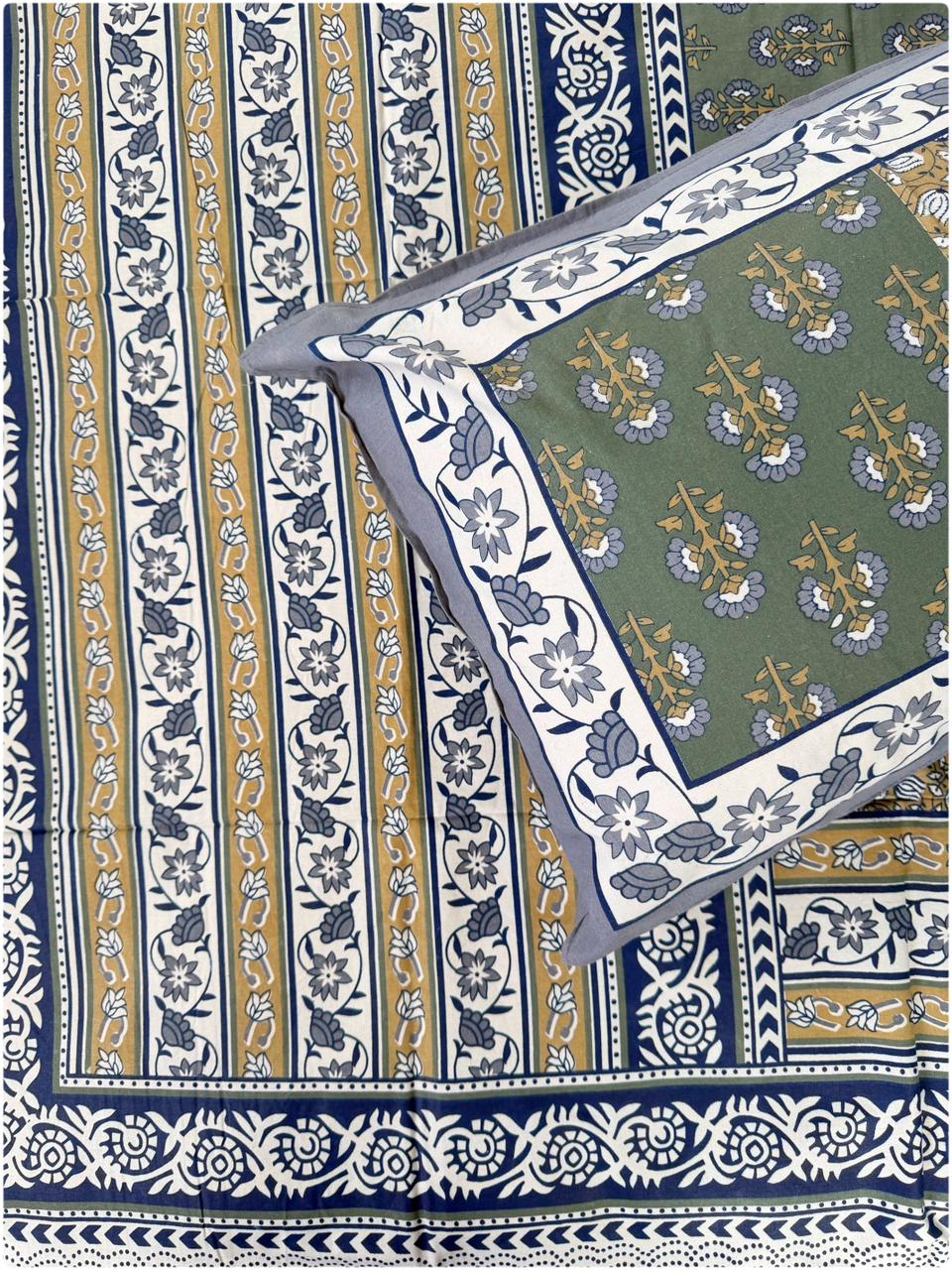 Navy Heritage Traditional Cotton Bedsheet