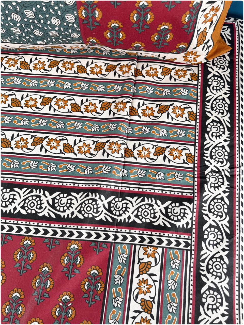 Golden Mustard Heritage Print Bedsheet