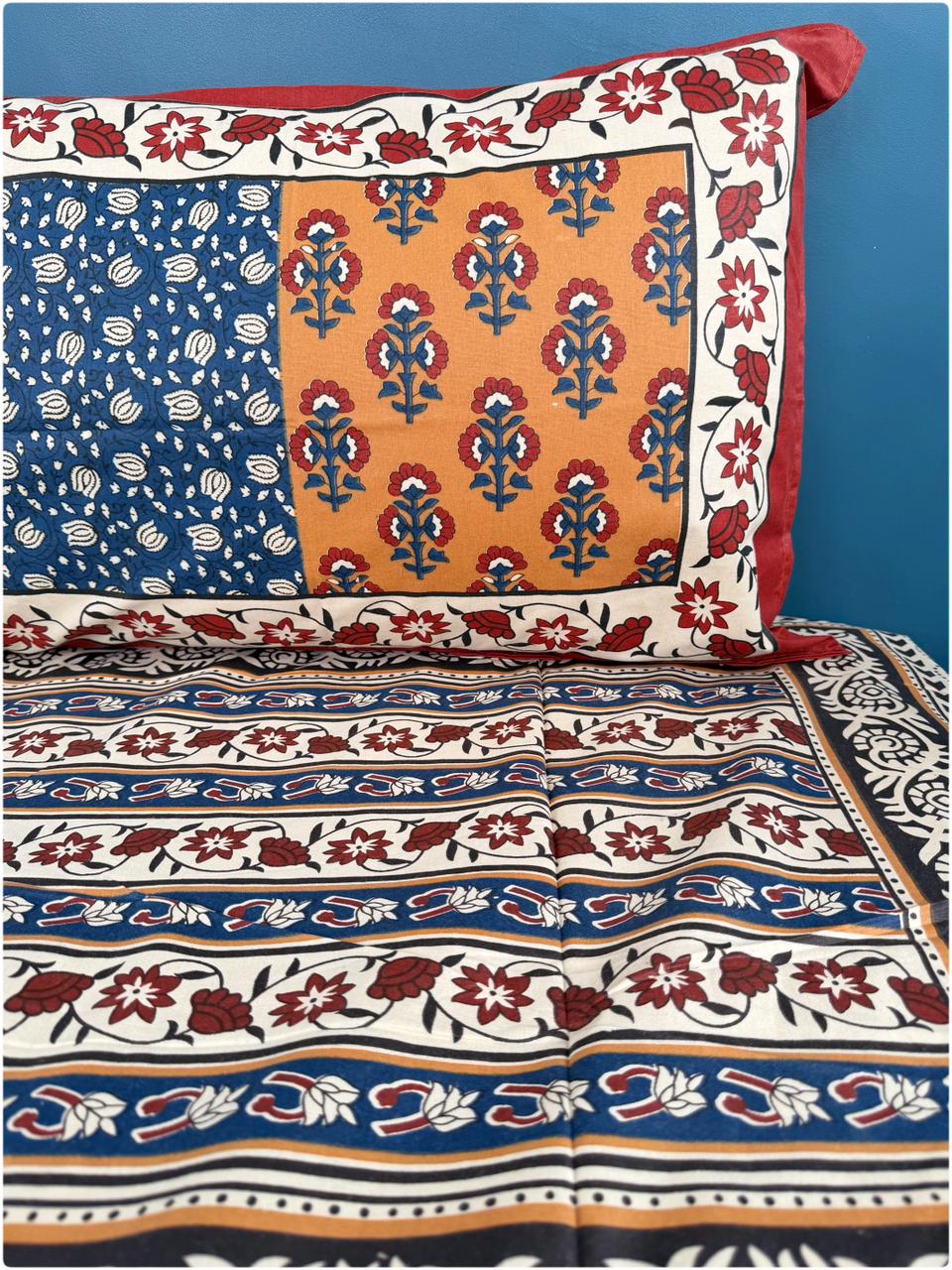 Maroon Mosaic Cotton Single Bedsheet