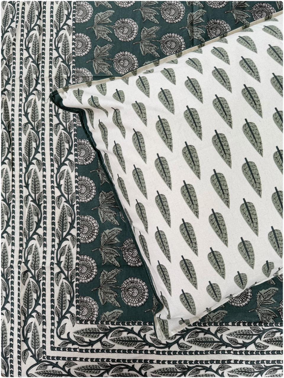 Verdant Forest Premium Ethnic Bedsheet Set