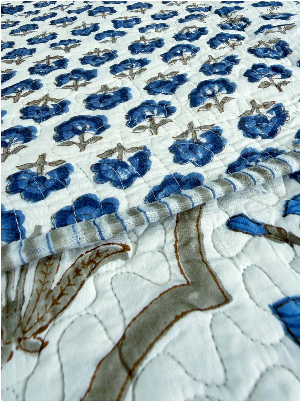Indigo Whisper Queen Bedcover