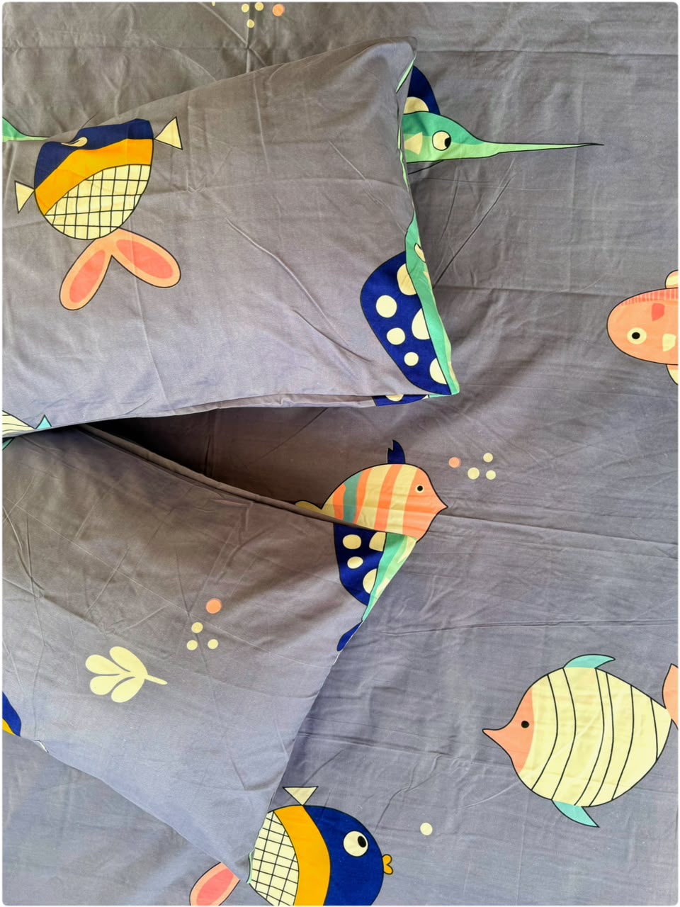 Fish Blue Printed - Kids Bedsheet