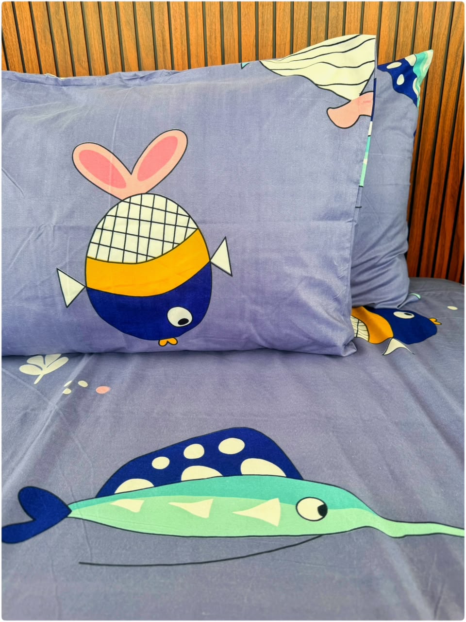 Fish Blue Printed - Kids Bedsheet