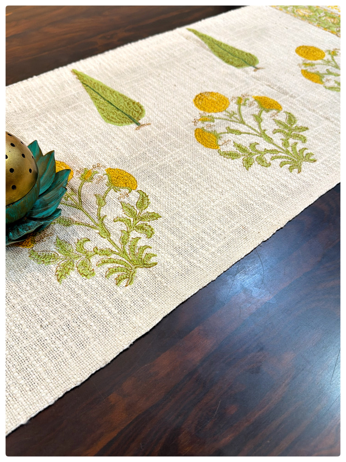 Jute Yellow & Green Table Runner – (13 x 72 Inches)