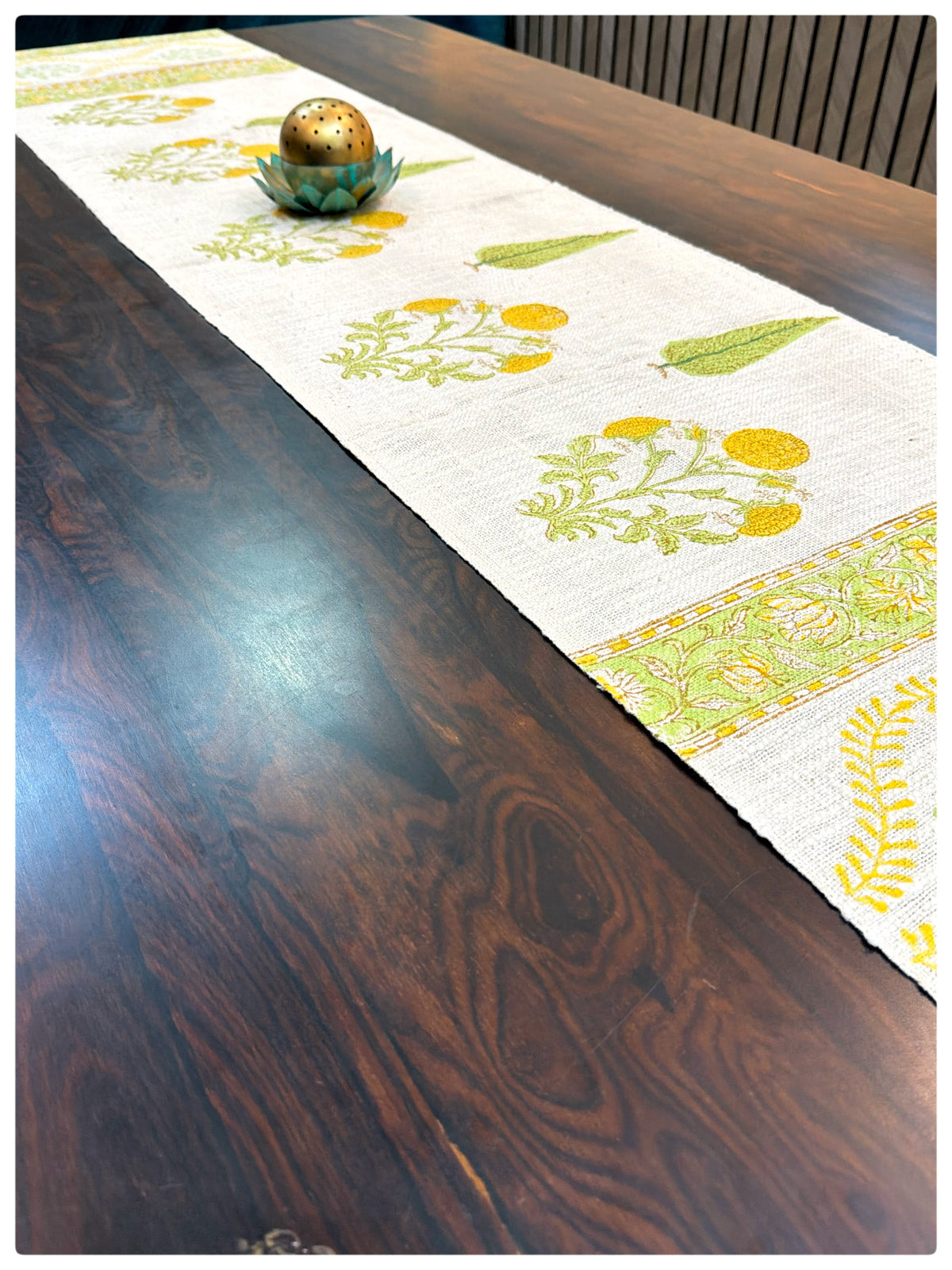 Jute Yellow & Green Table Runner – (13 x 72 Inches)