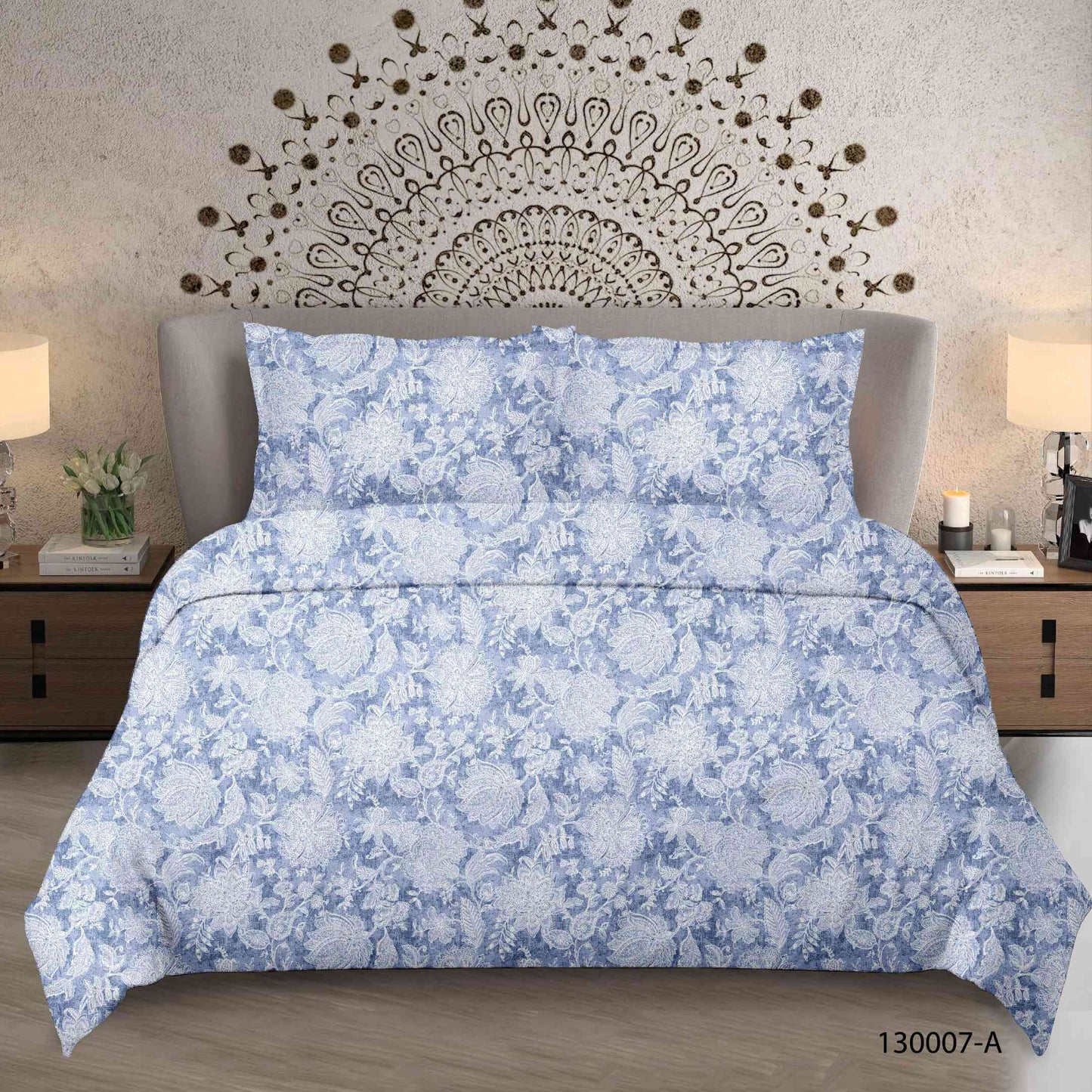 Decaso Floral - Steel Blue