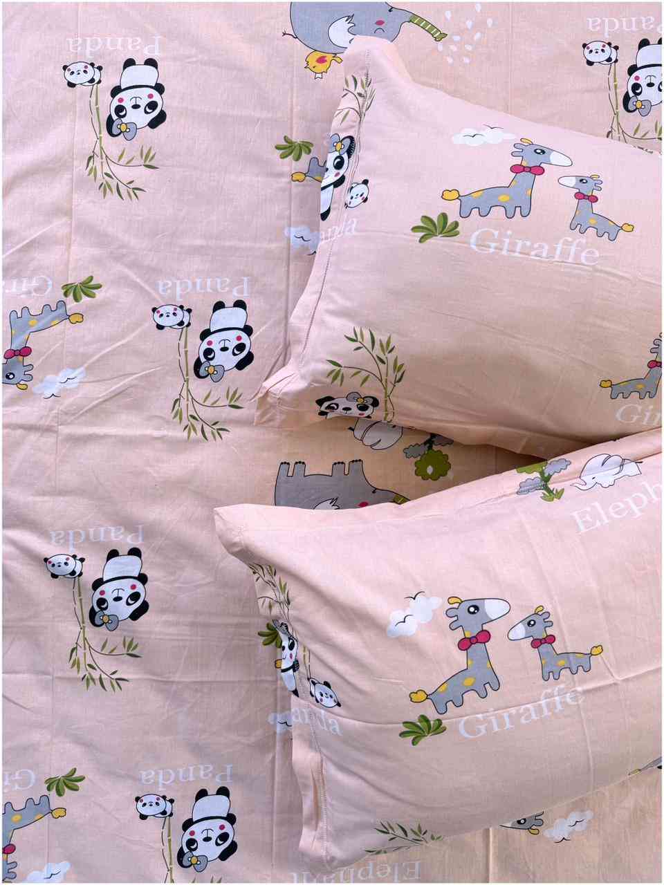 Zoo Peach Safari – Kids Playtime Bed Sheet 180 TC