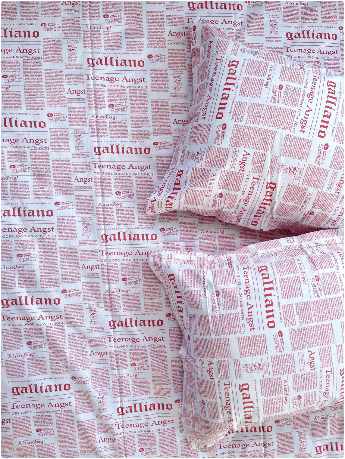 Pink Newspaper Pop – Luxe Cotton Bed Sheet 300 TC