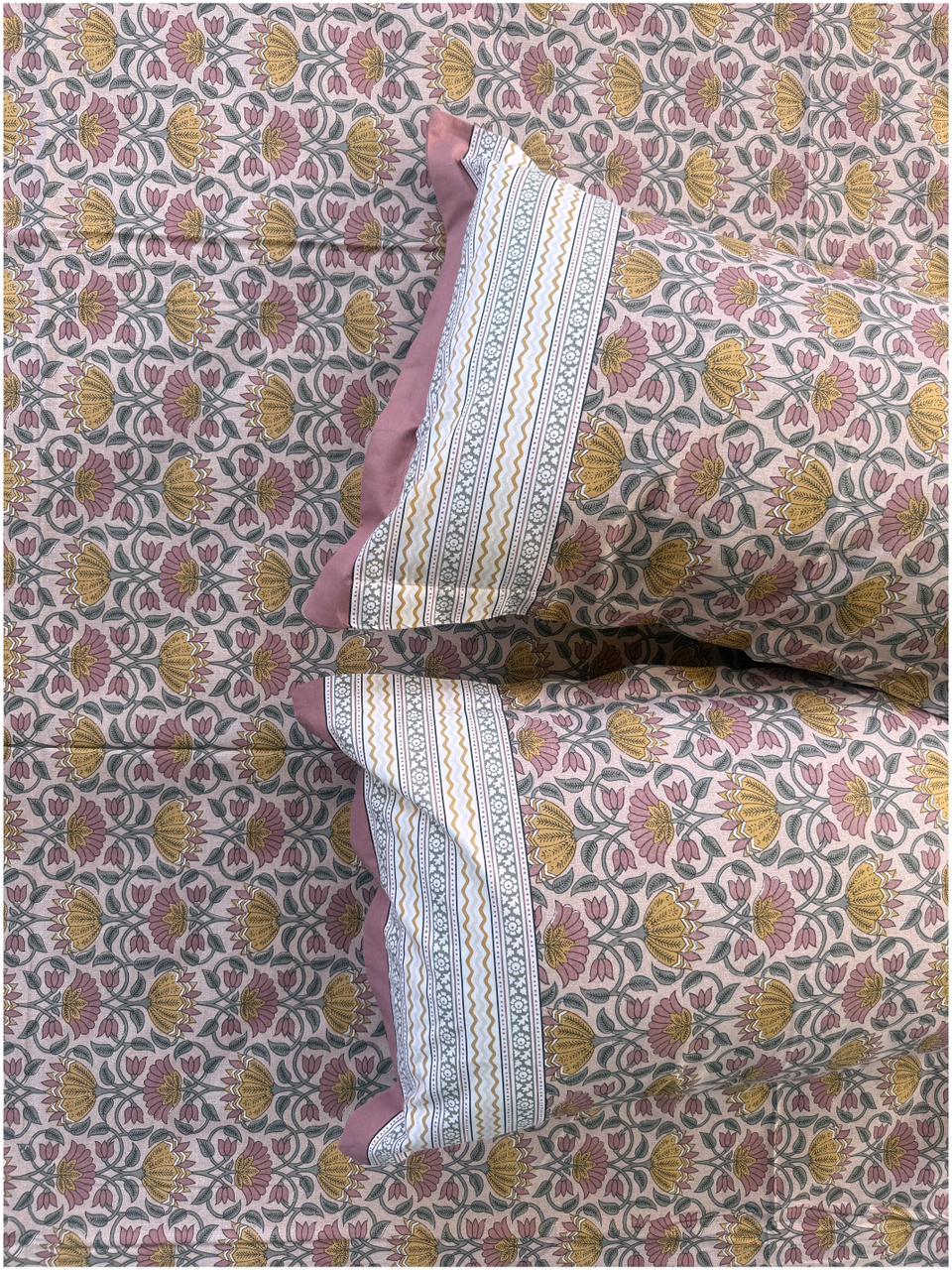 Pink Blossom Garden – 180 TC Luxe Floral Bed Sheet Set