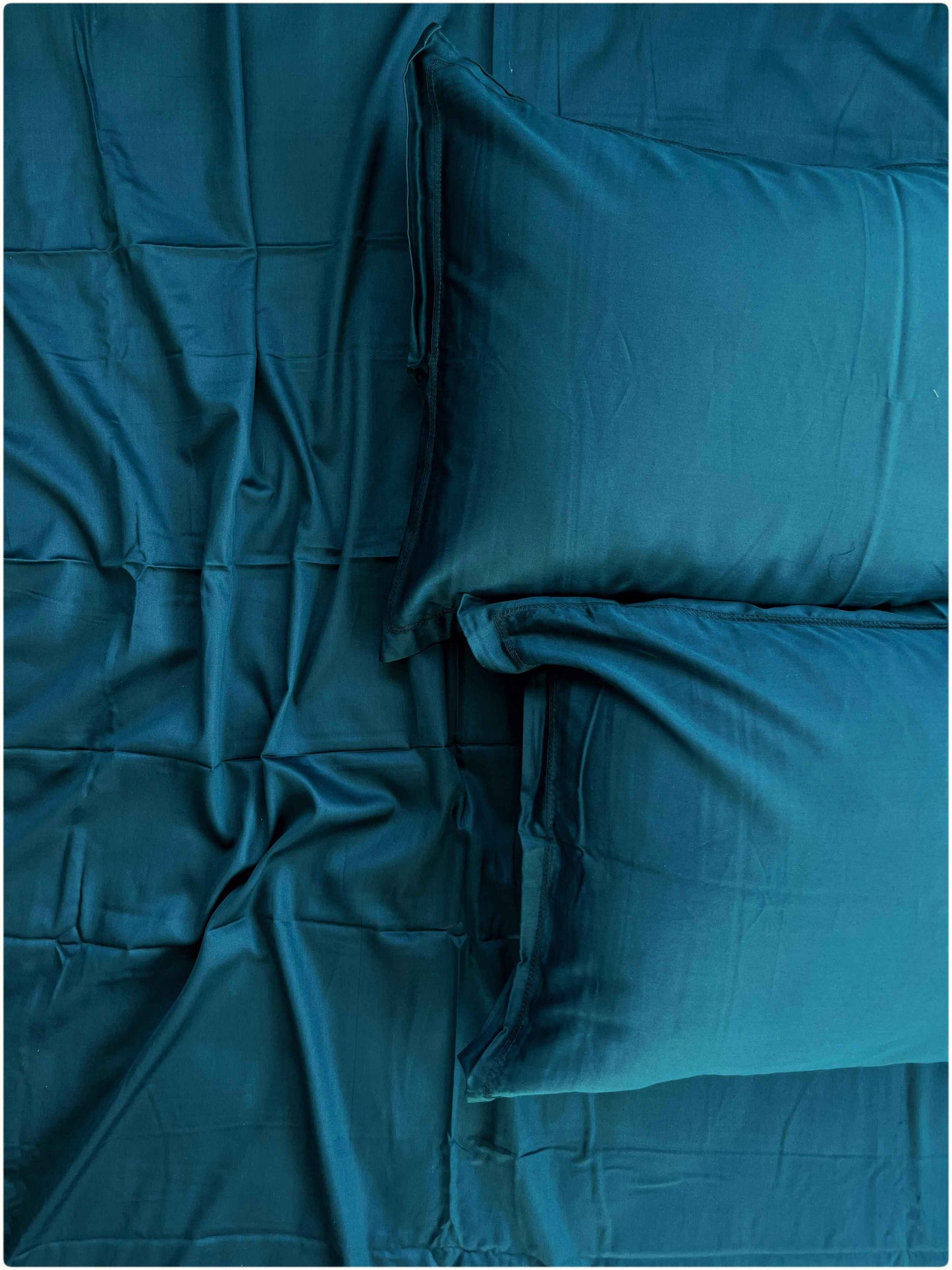 Decaso Solids Bedsheets - Peacock Blue