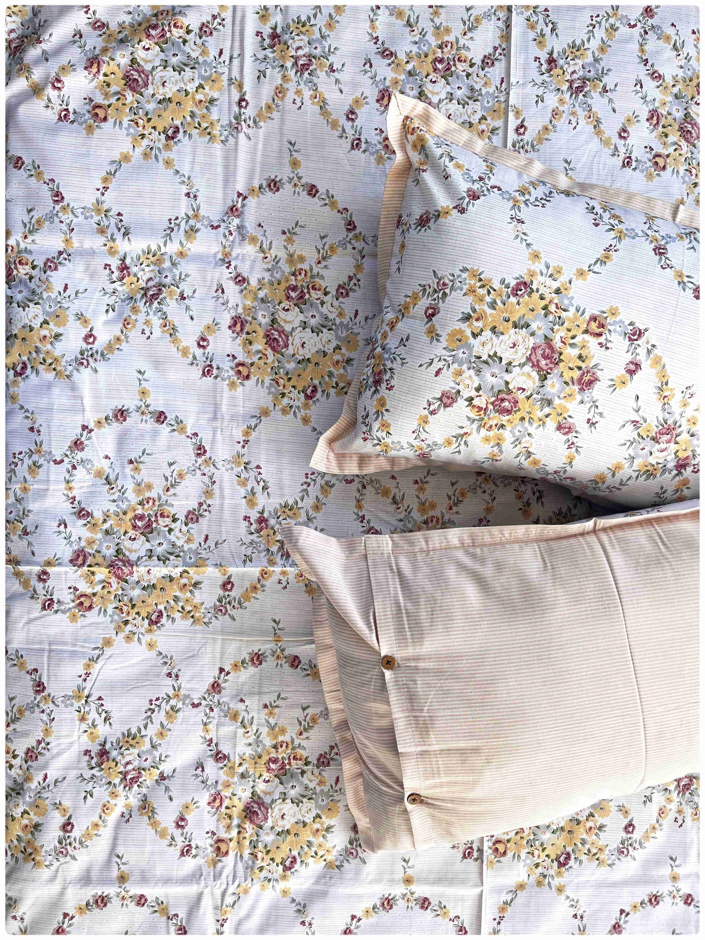 Floral Beige Soft – 100% Cotton Bed Sheet Set 200 TC