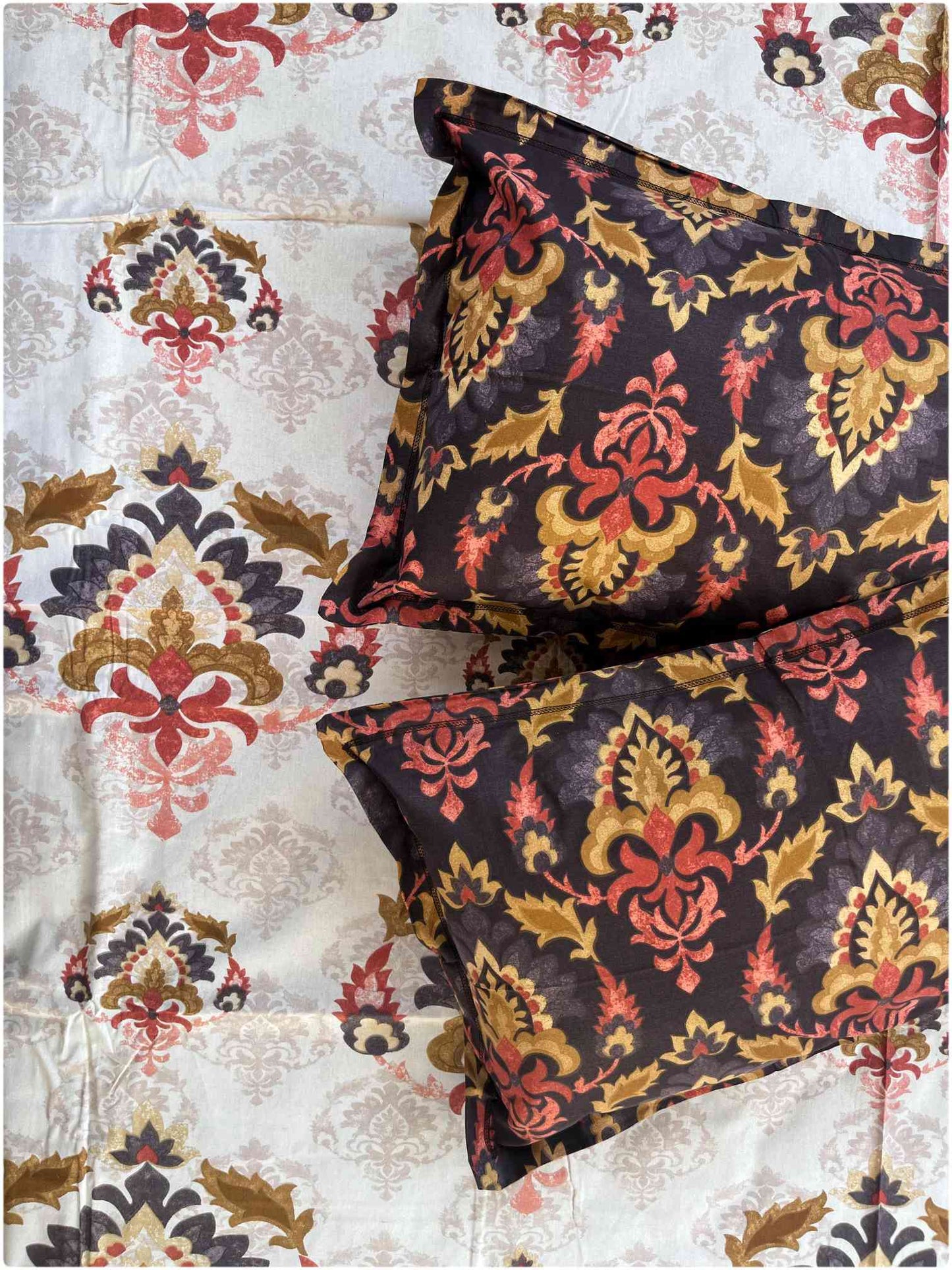 Jaipur Ivy Plum – 100% Cotton Bed Sheet 120 TC