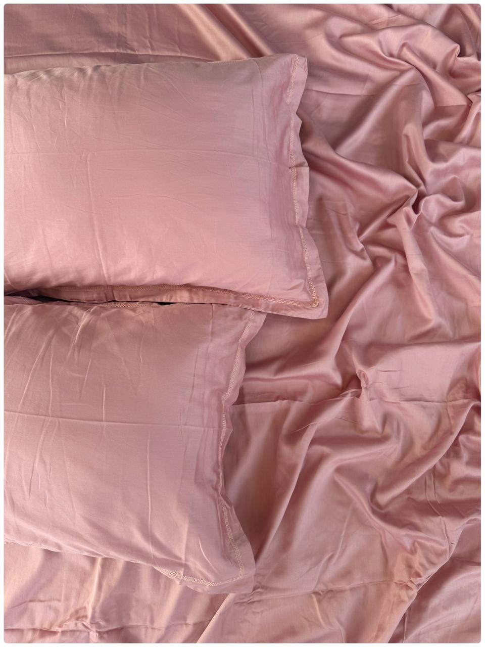 Solid Flamingo Pink – 100% Cotton Bed Sheet Set 300 TC