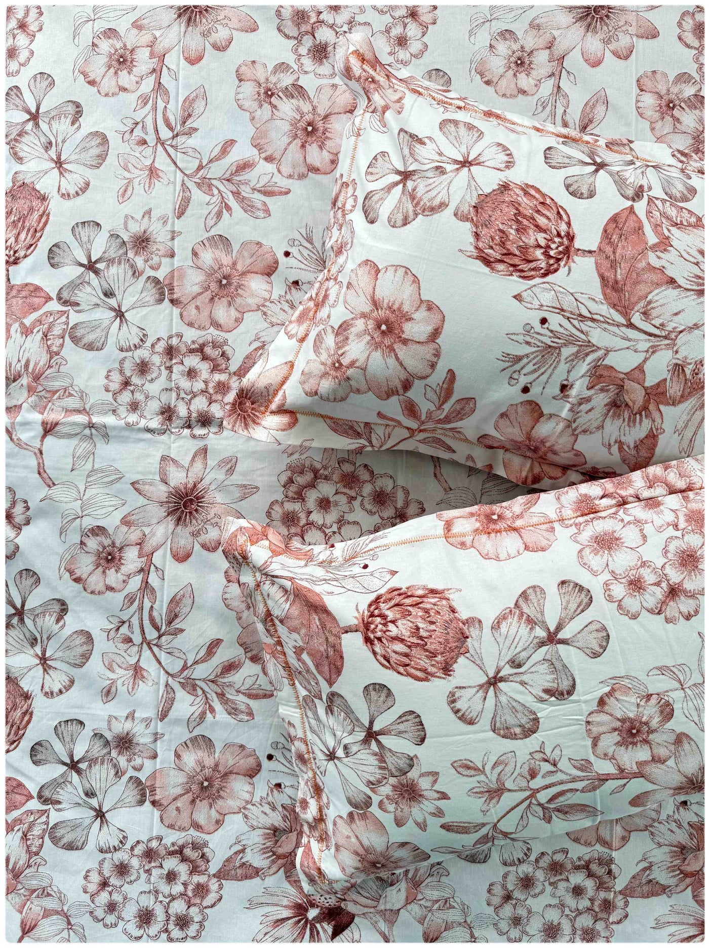 Peach Bloom Floral – 180 TC Premium Bed Sheet Set