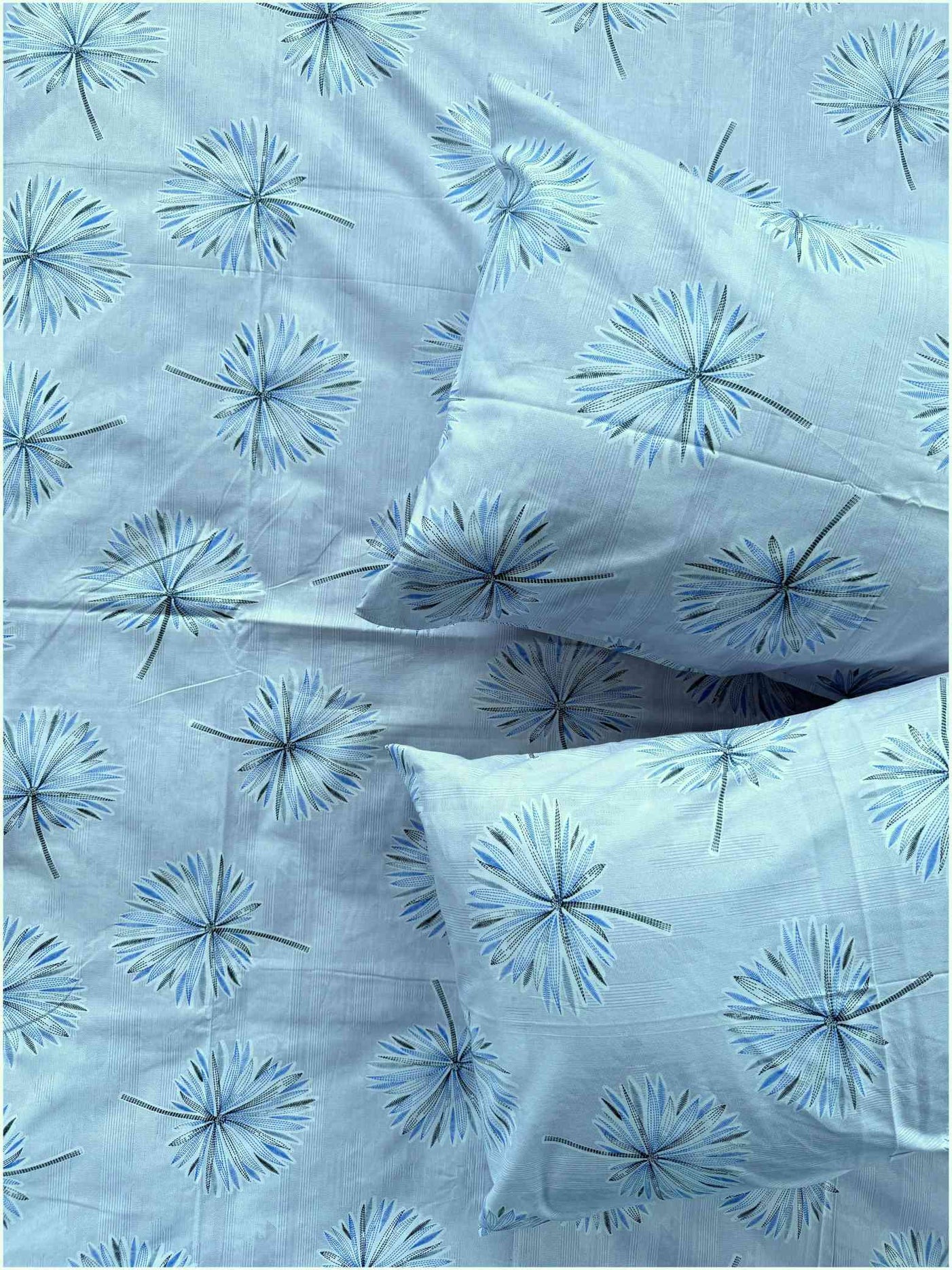Classic Blue Floral – 100% Cotton Bed Sheet Set 180 TC