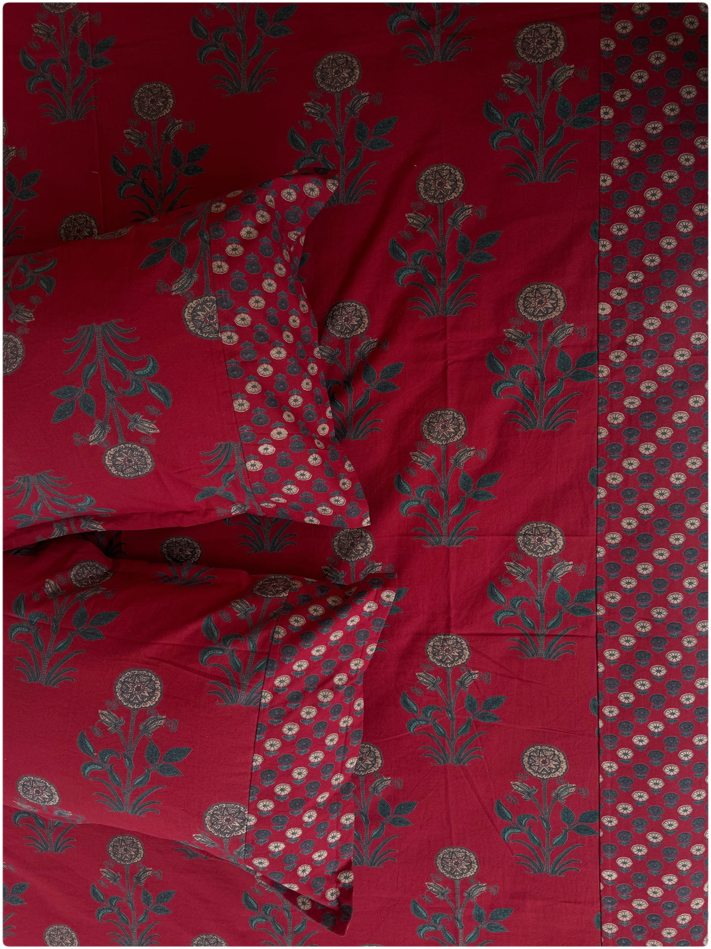 Ethnic Premium Super King Bedsheet - Maroon