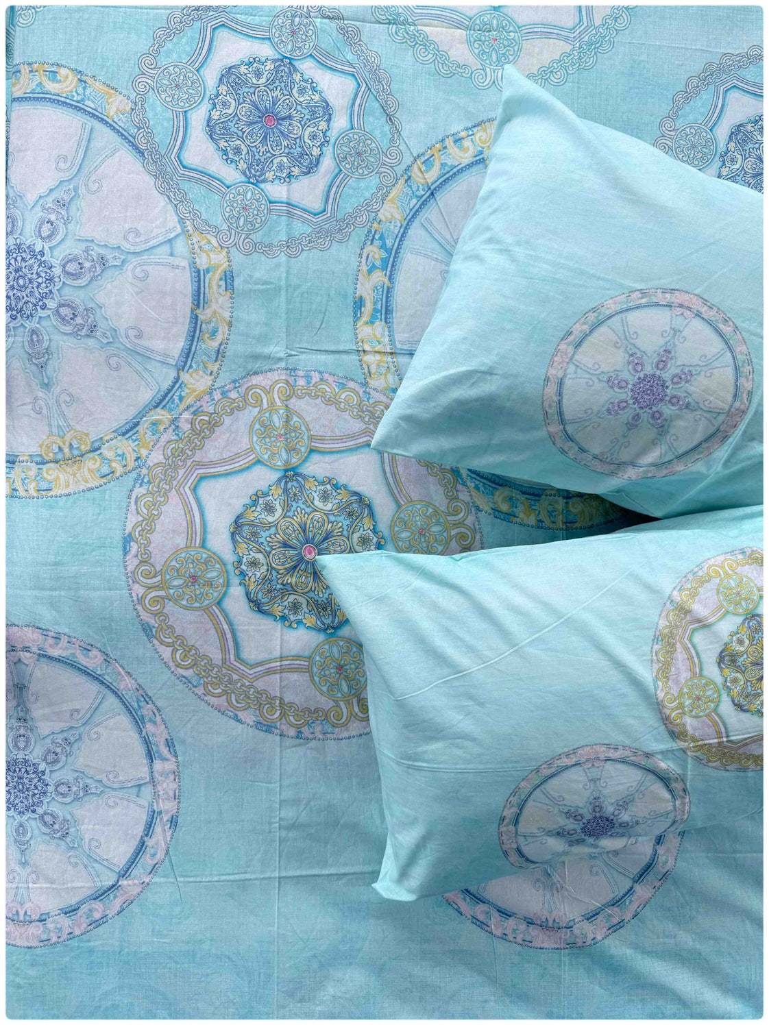 Digital Aqua Modern – Premium Bed Sheet Set 300 TC