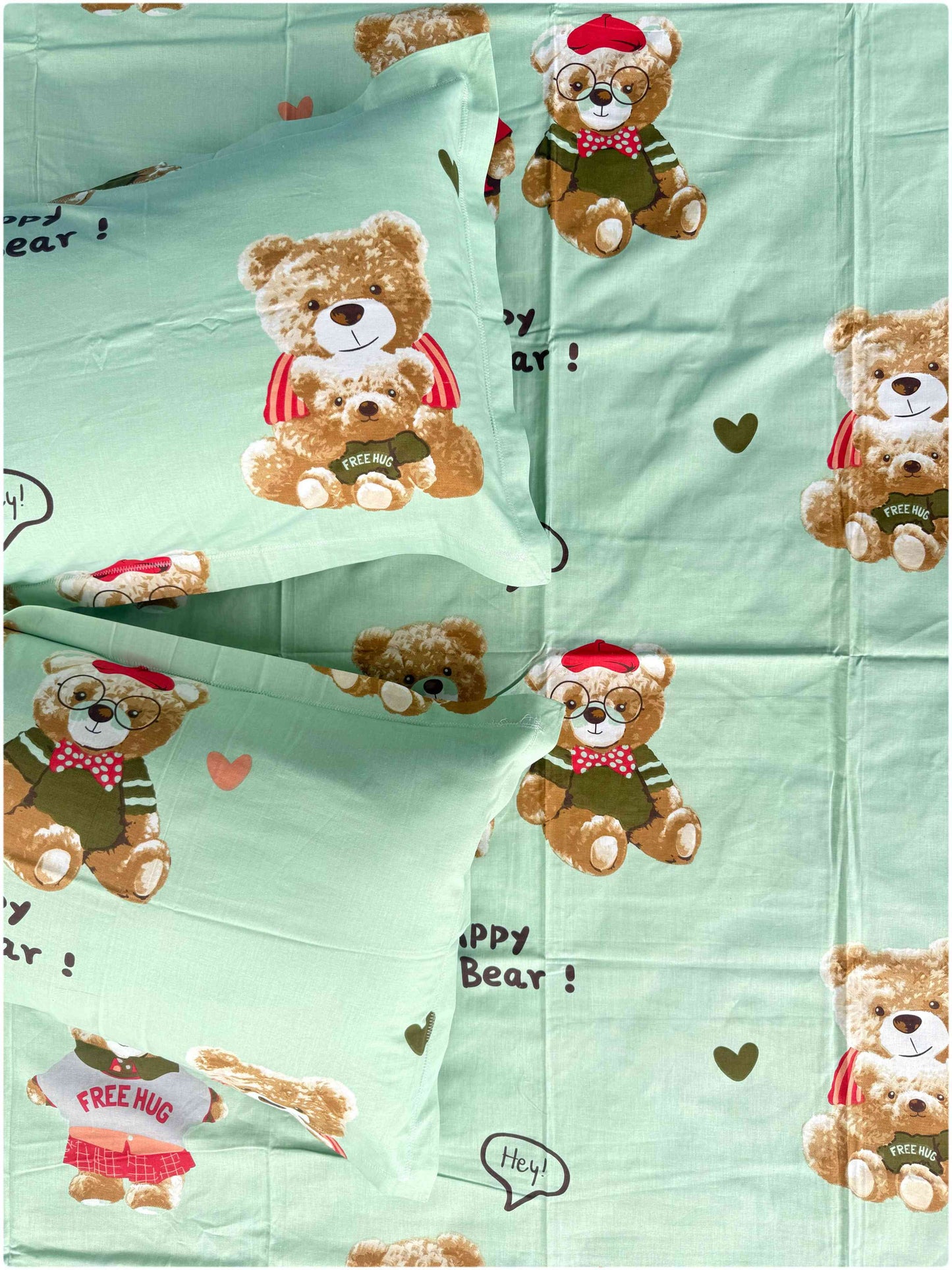 Teddy Green Play – Kids Playtime Bed Sheet Set 180 TC