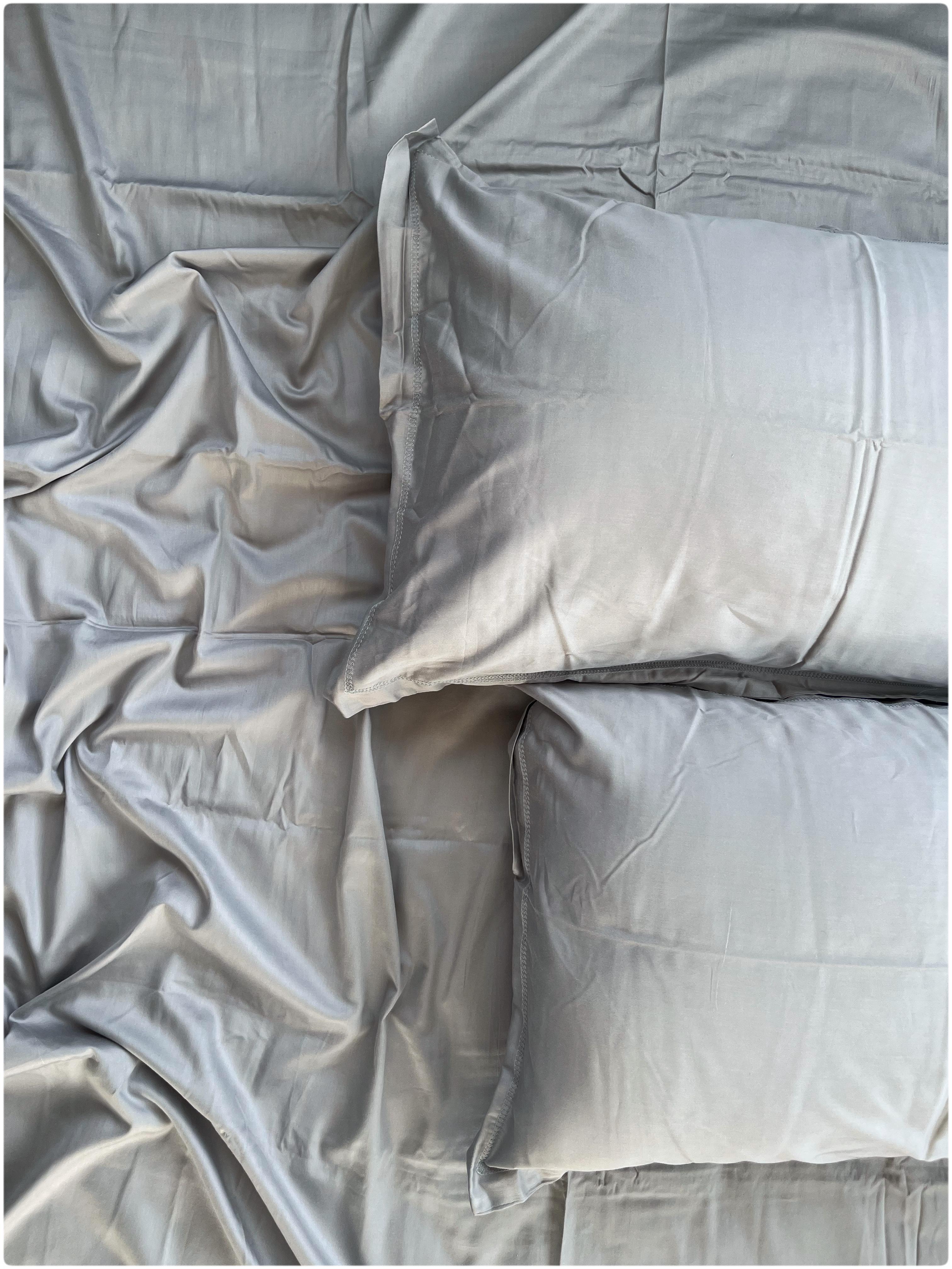 Decaso Solids Bedsheets - Pearl Grey