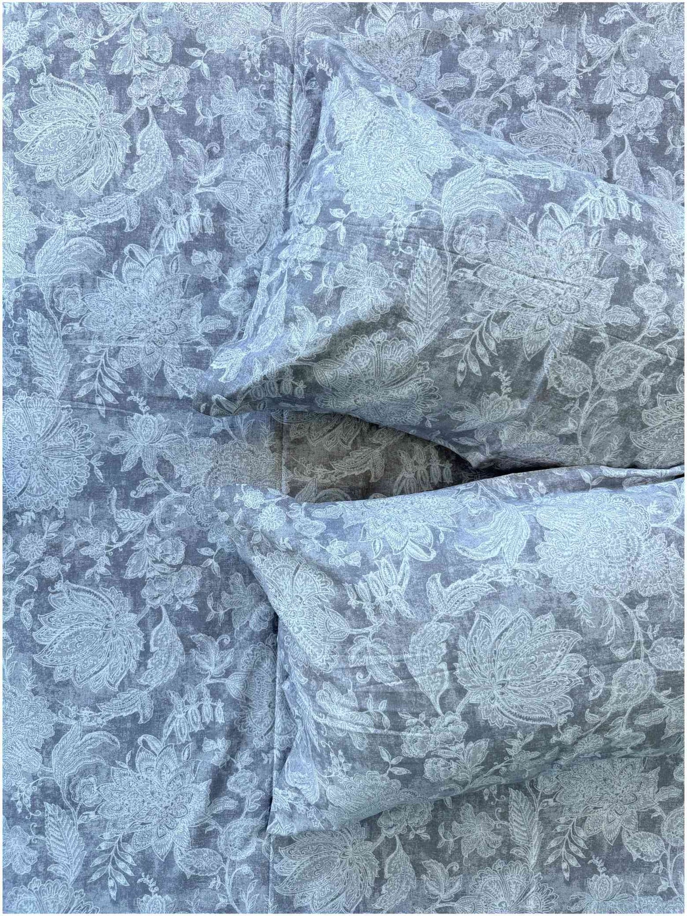 Grey Floral Calm – 250 TC Premium Bed Sheet