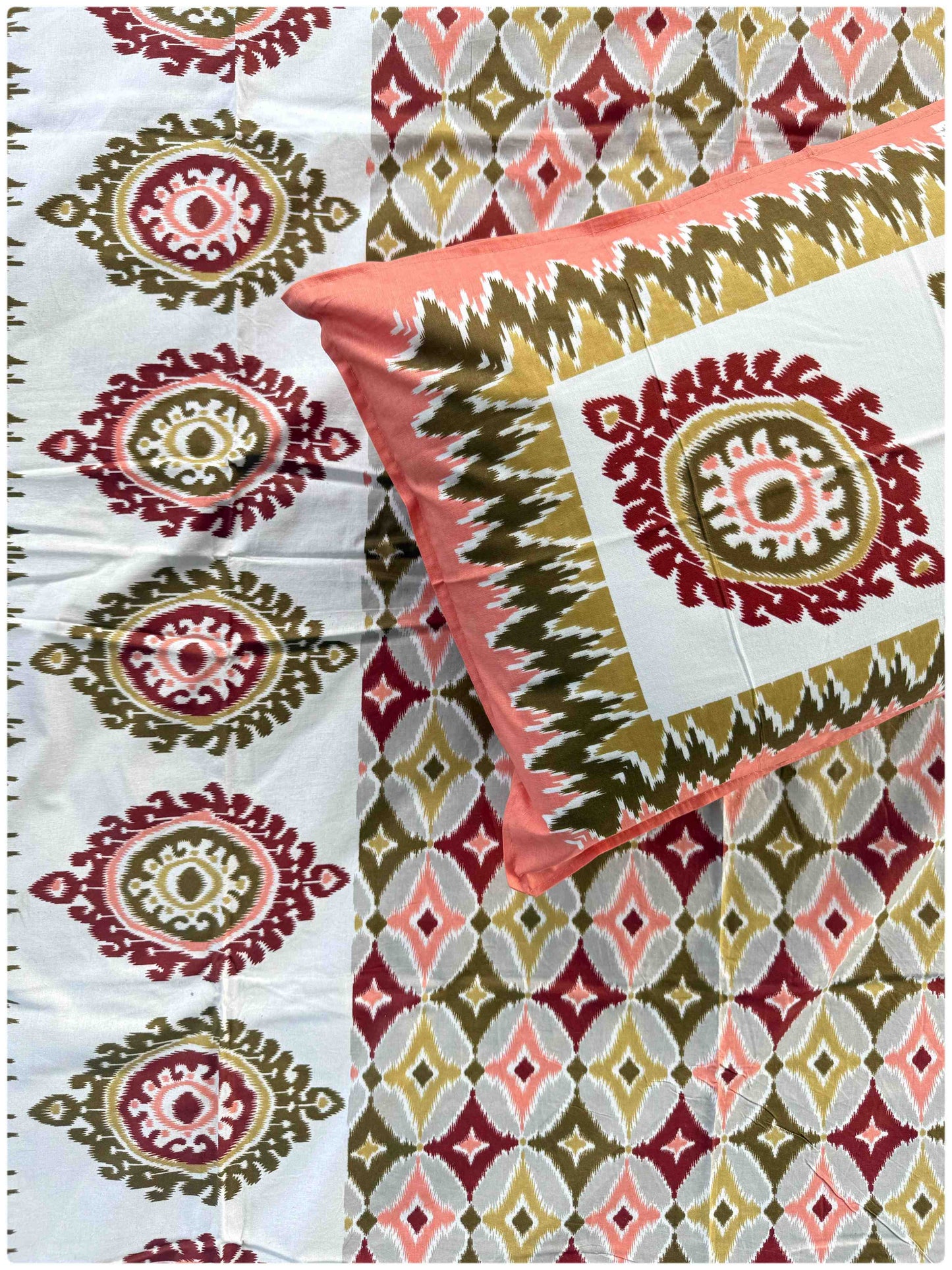 Decaso Ethnic - Peach & Olive