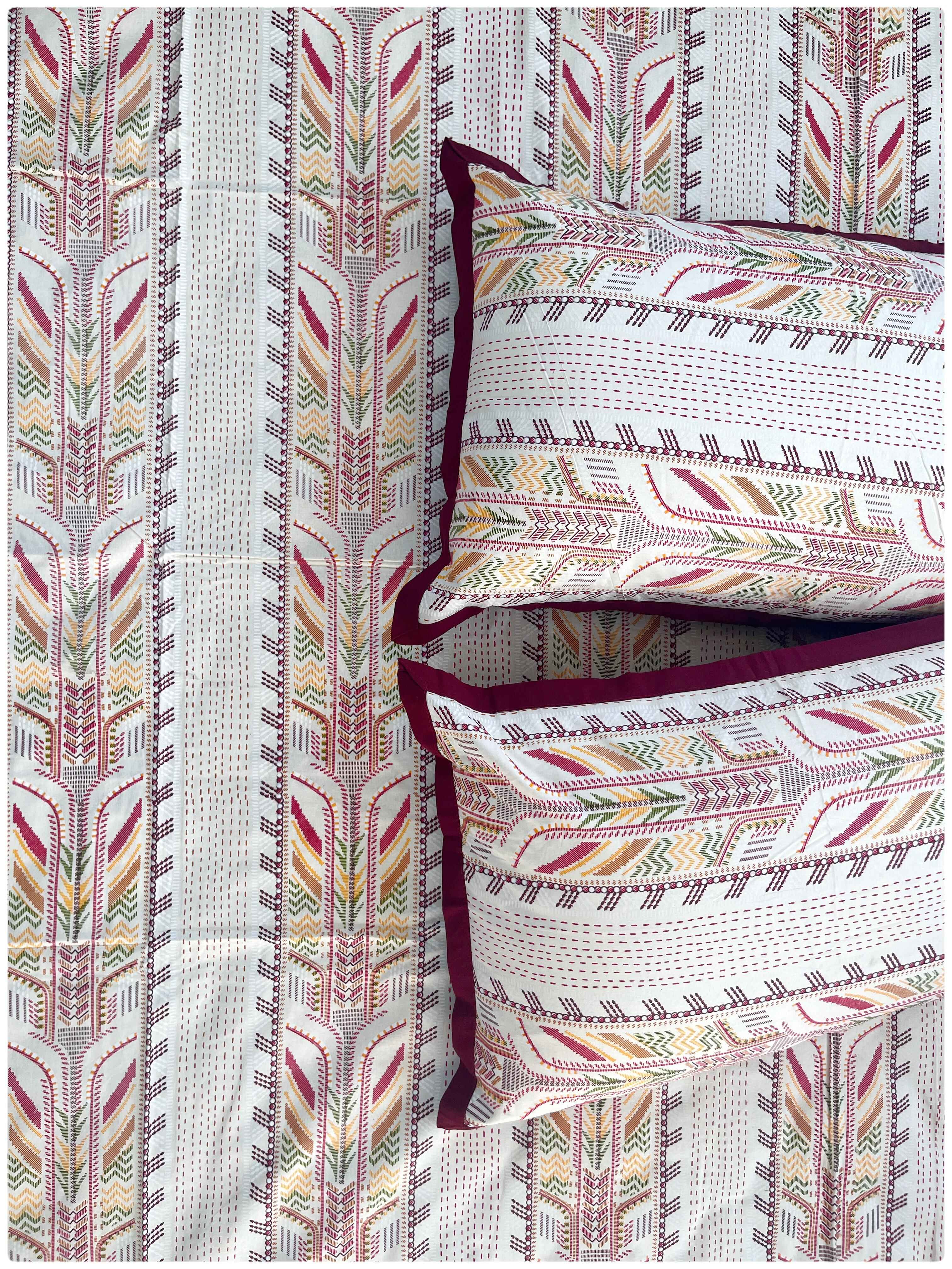 Decaso Embroidery Print - Maroon 2
