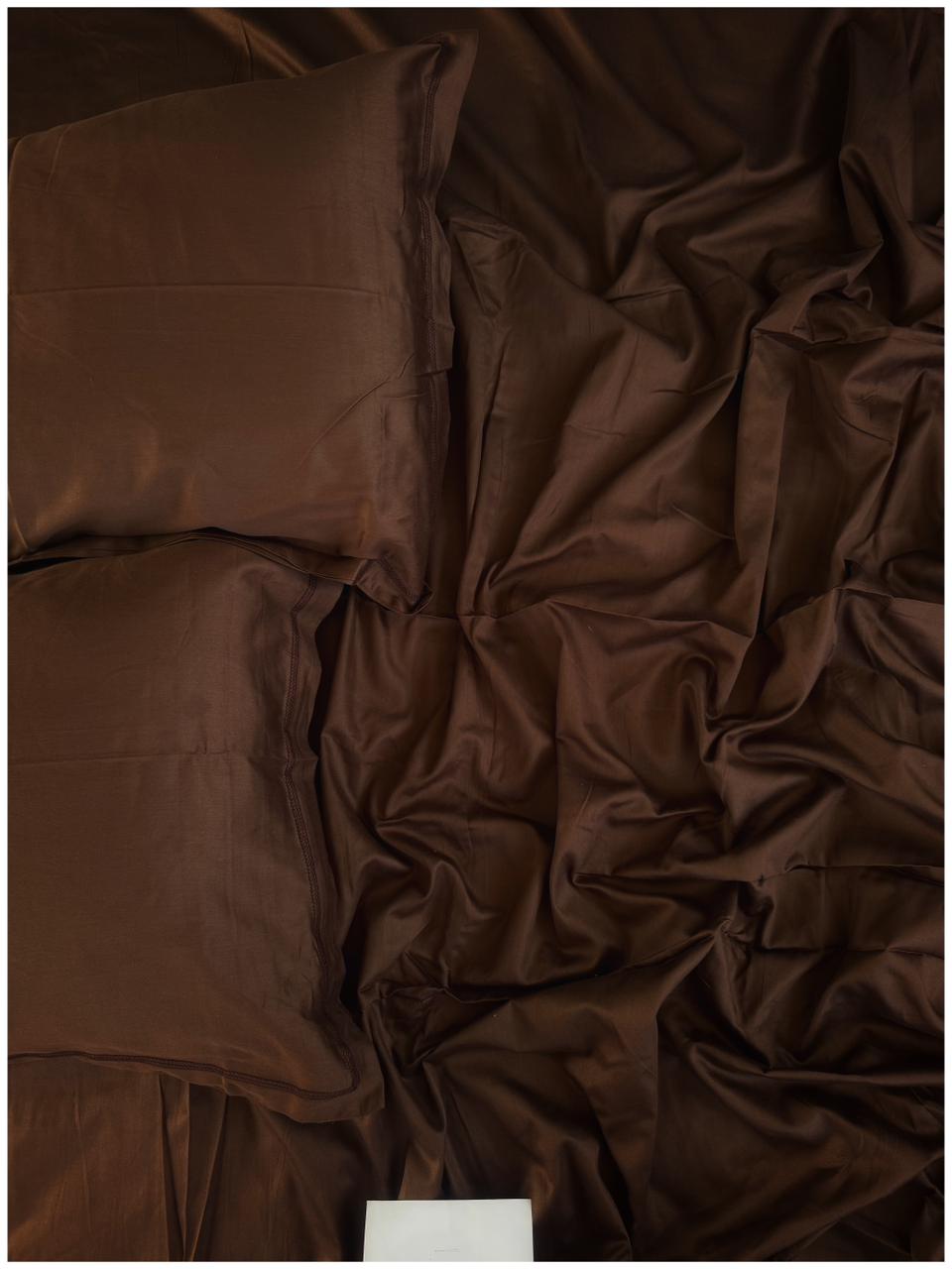 Solid Chocolate Brown – 300 TC Luxe Bed Sheet
