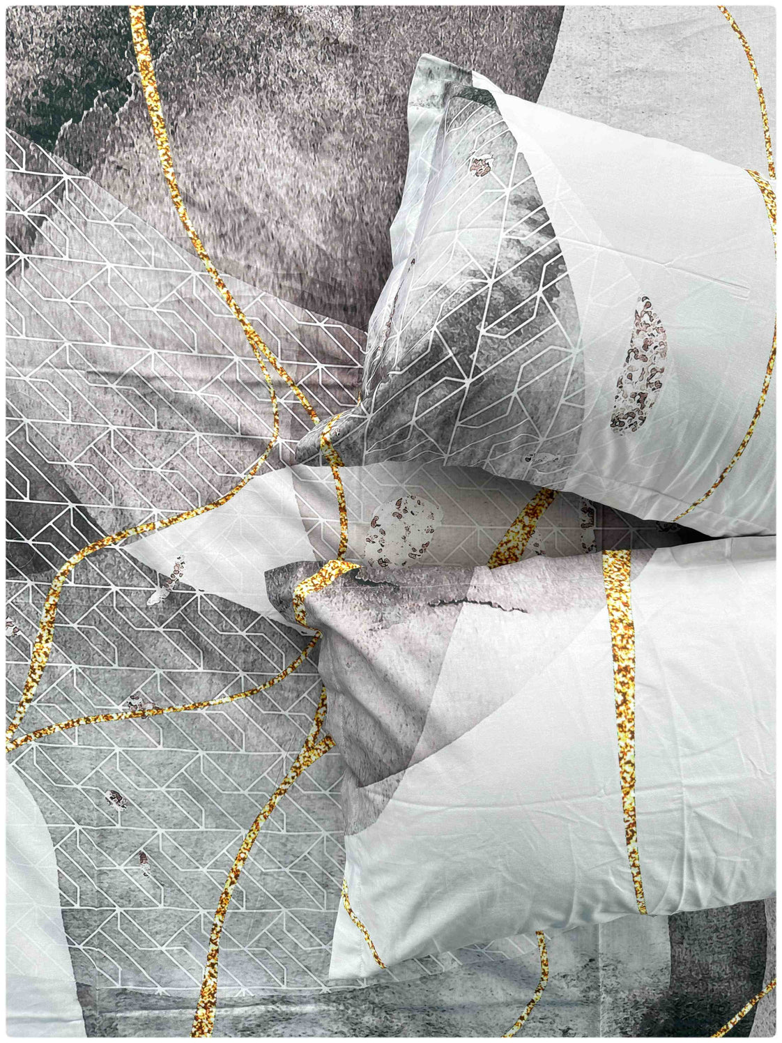 Digital Grey Modern – Luxe Cotton Bed Sheet 300 TC