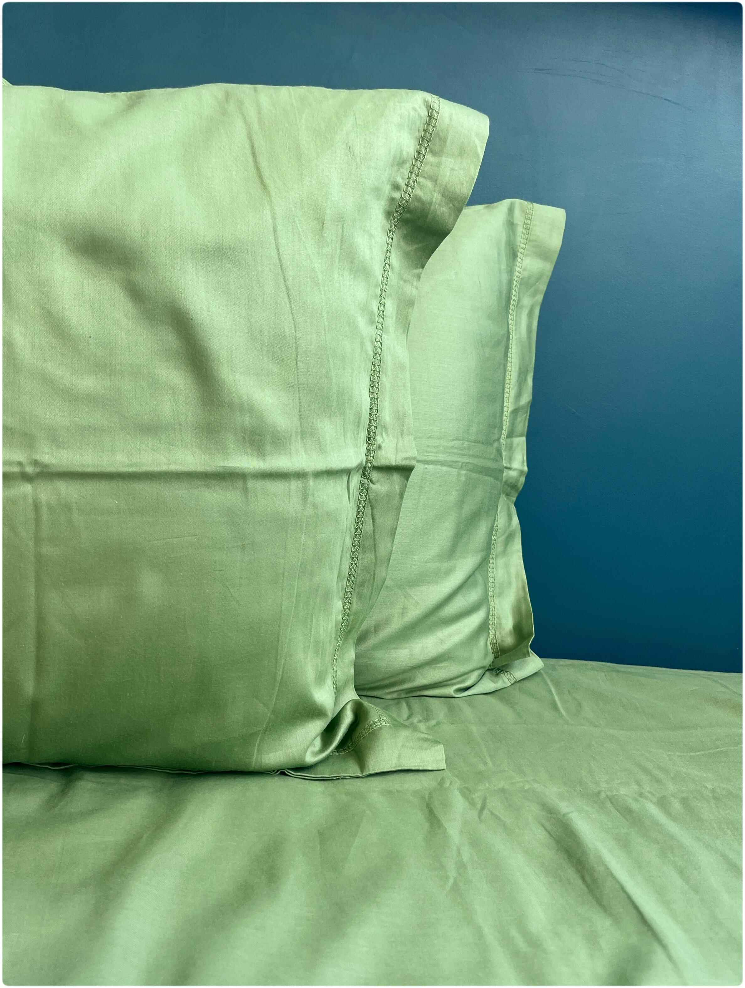 Decaso Solids Bedsheets - Olive Green