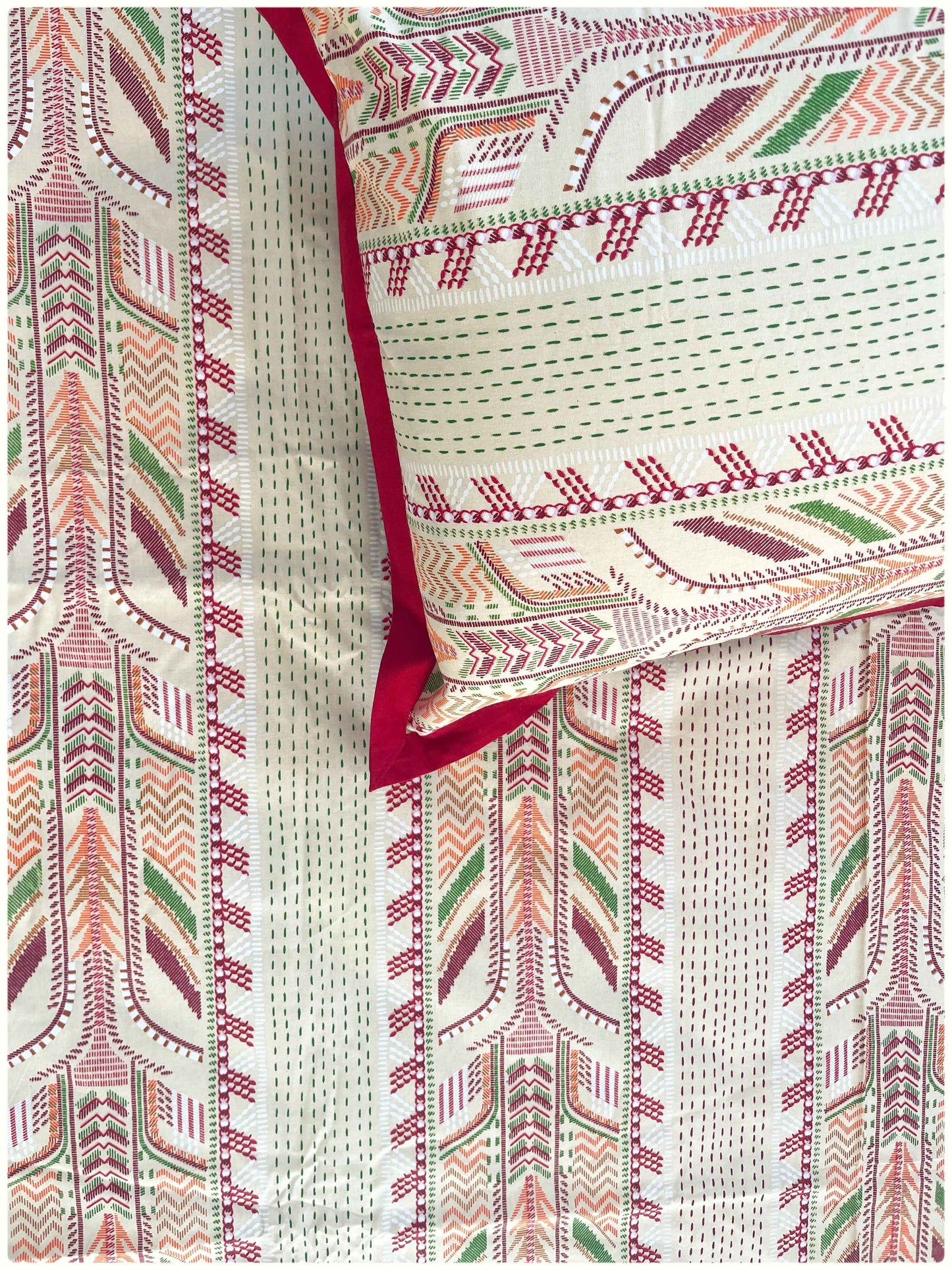 Decaso Embroidery Print - Red