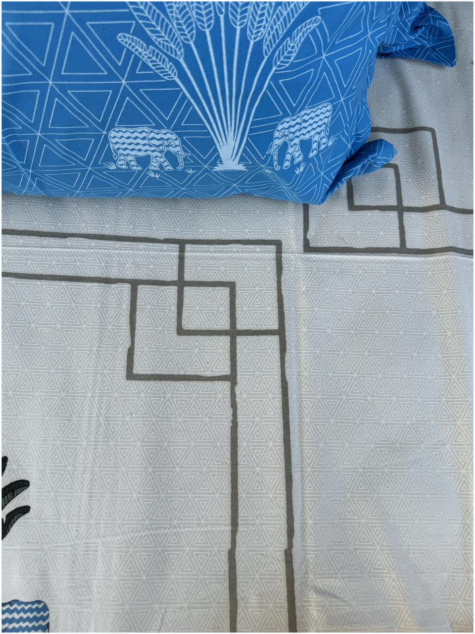 Decaso Ethnic - Light Grey & Blue