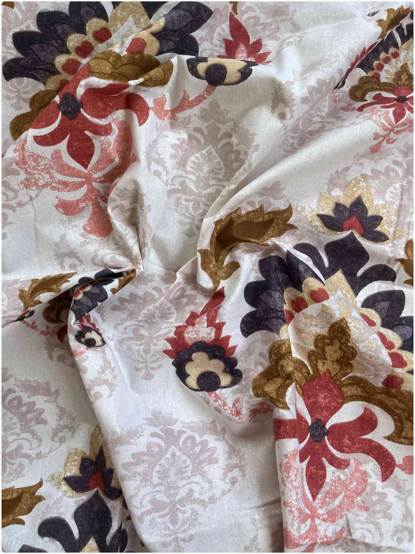 Jaipur Ivy Plum – 100% Cotton Bed Sheet 120 TC