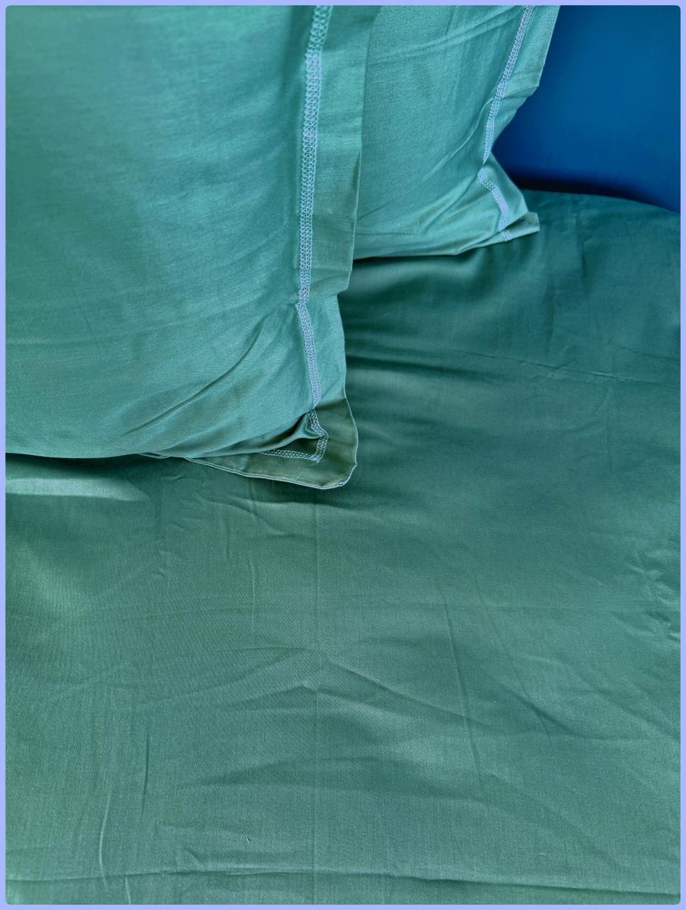Decaso Solids Bedsheets - Moss Green